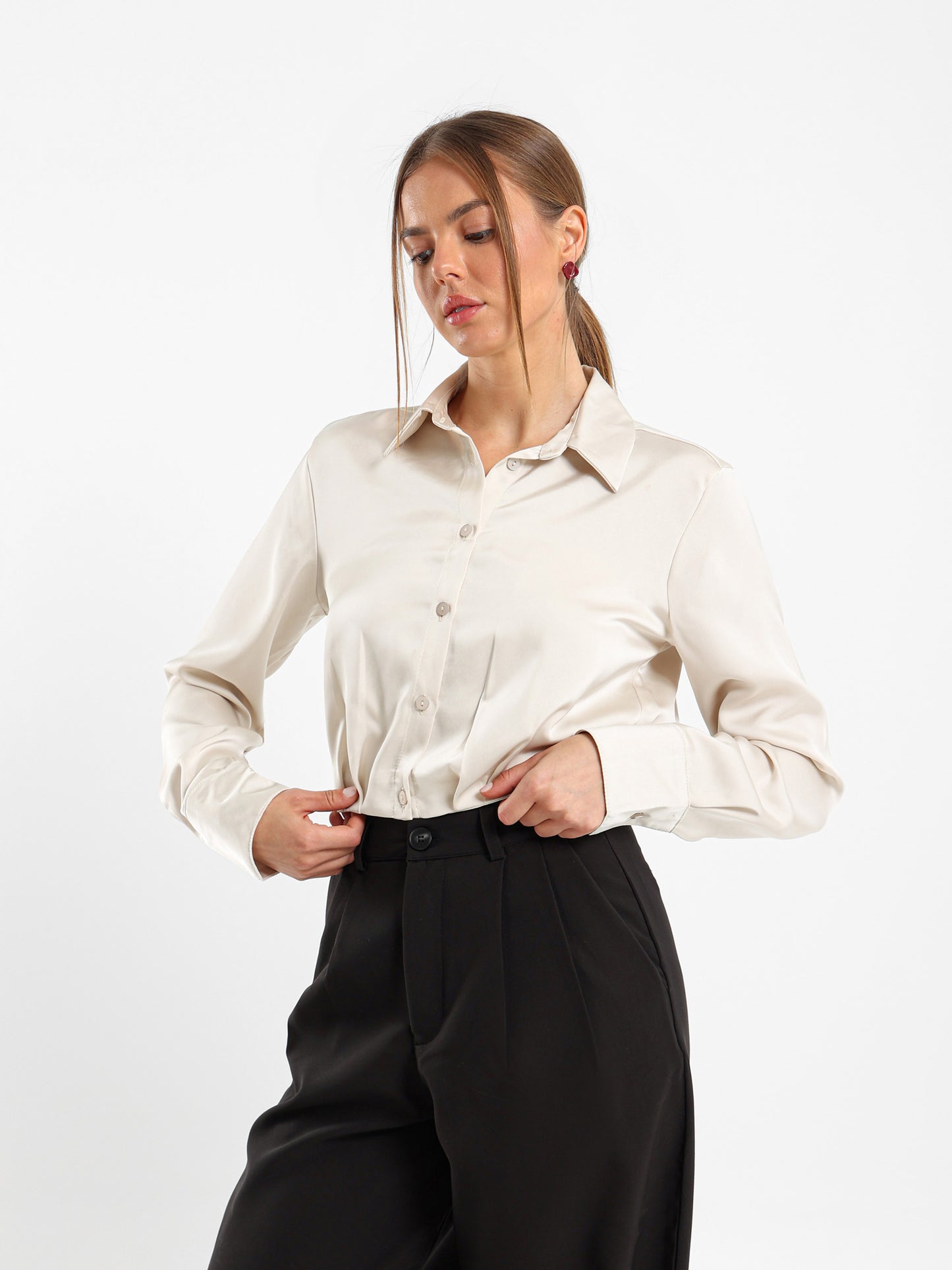 Satin Cropped Shirt