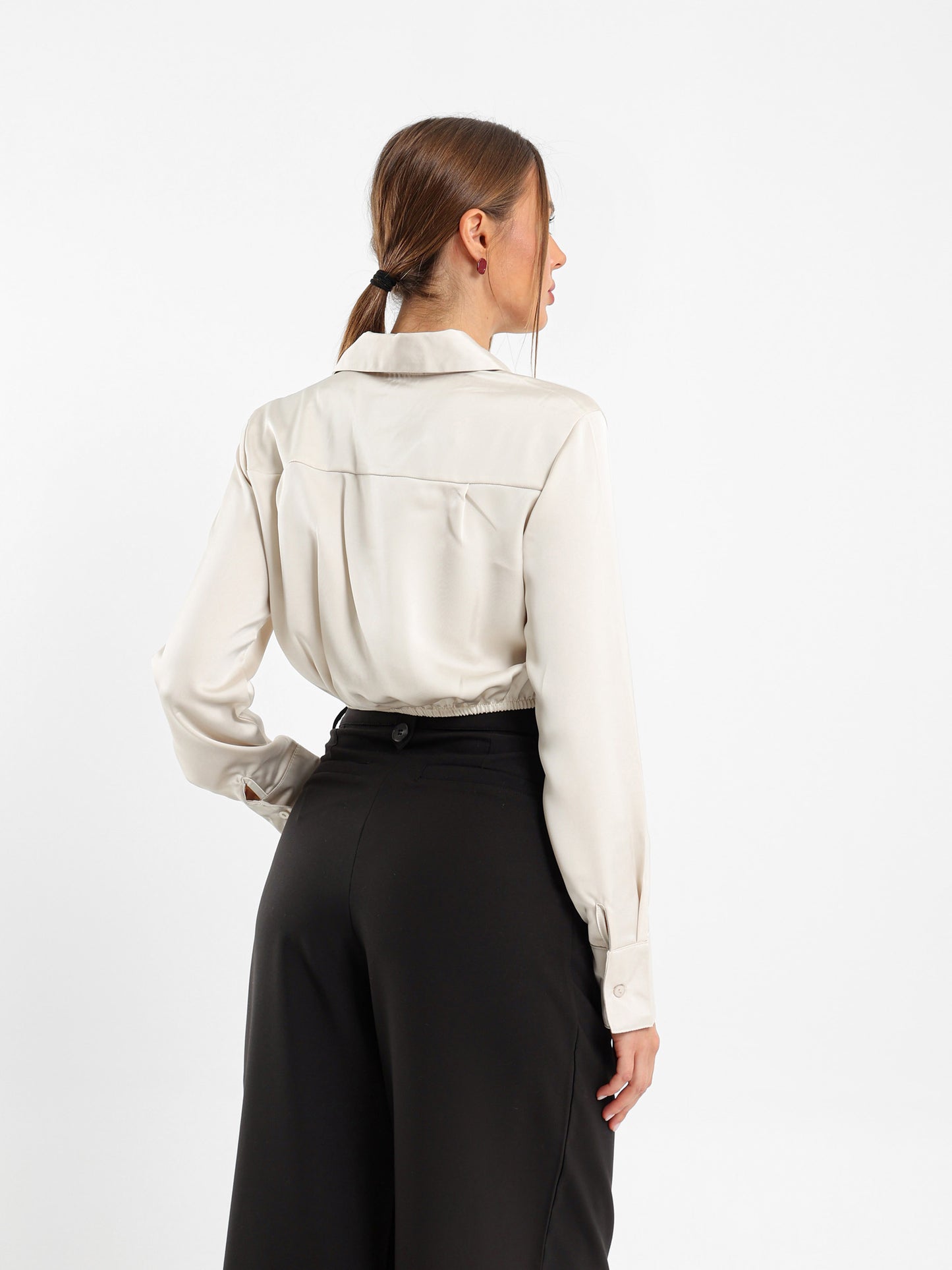 Satin Cropped Shirt