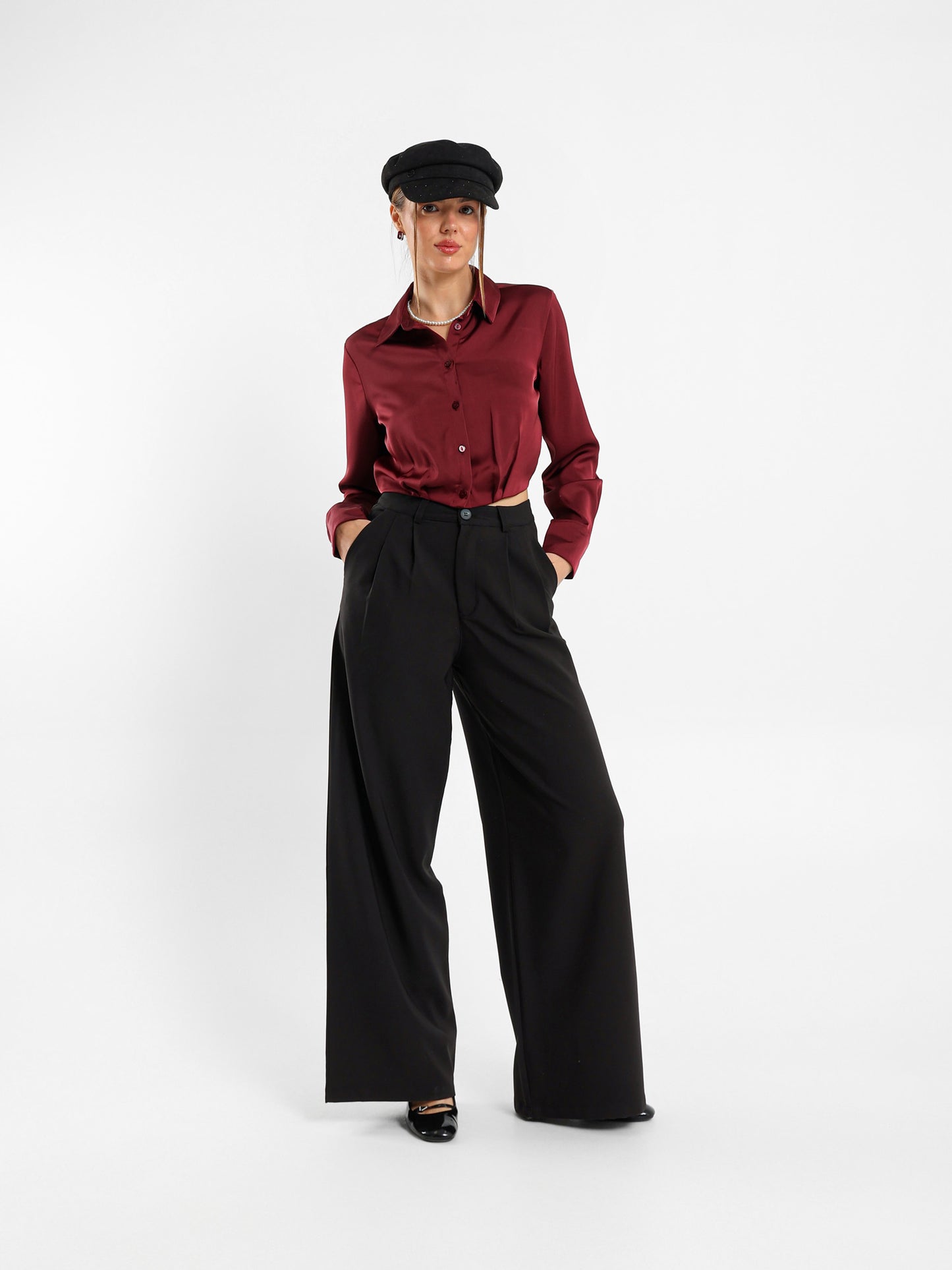 Satin Cropped Shirt
