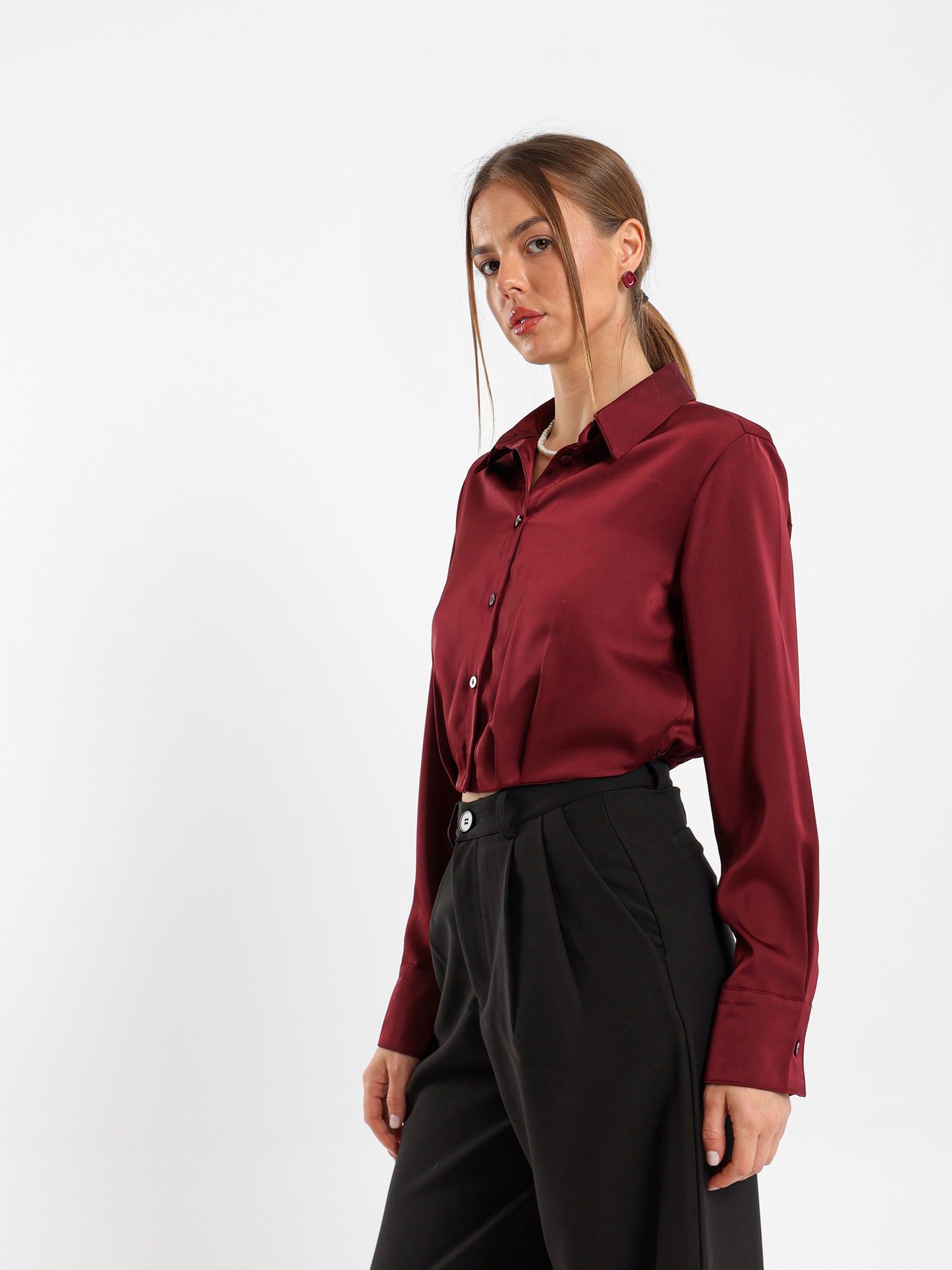 Satin Cropped Shirt