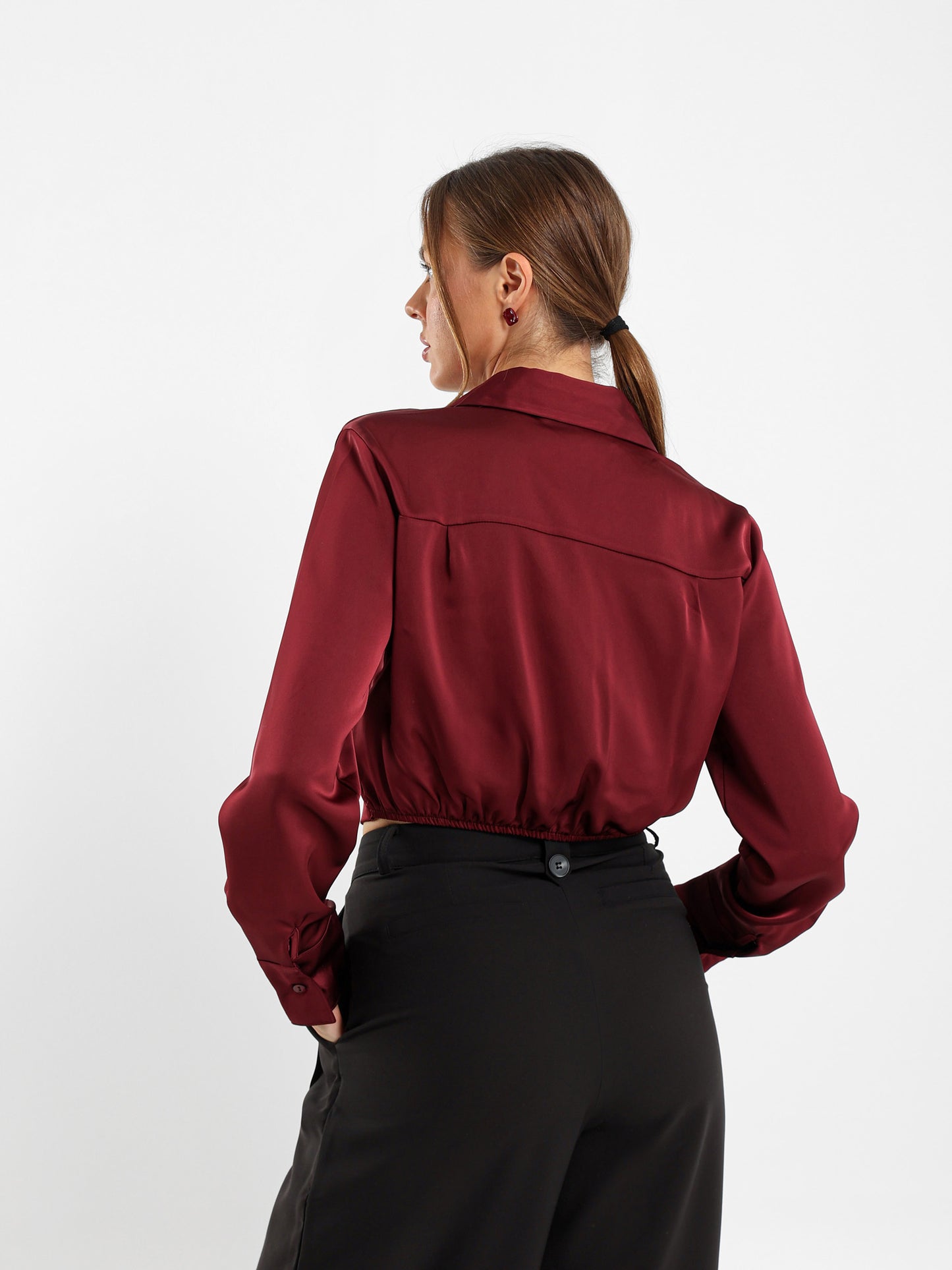 Satin Cropped Shirt