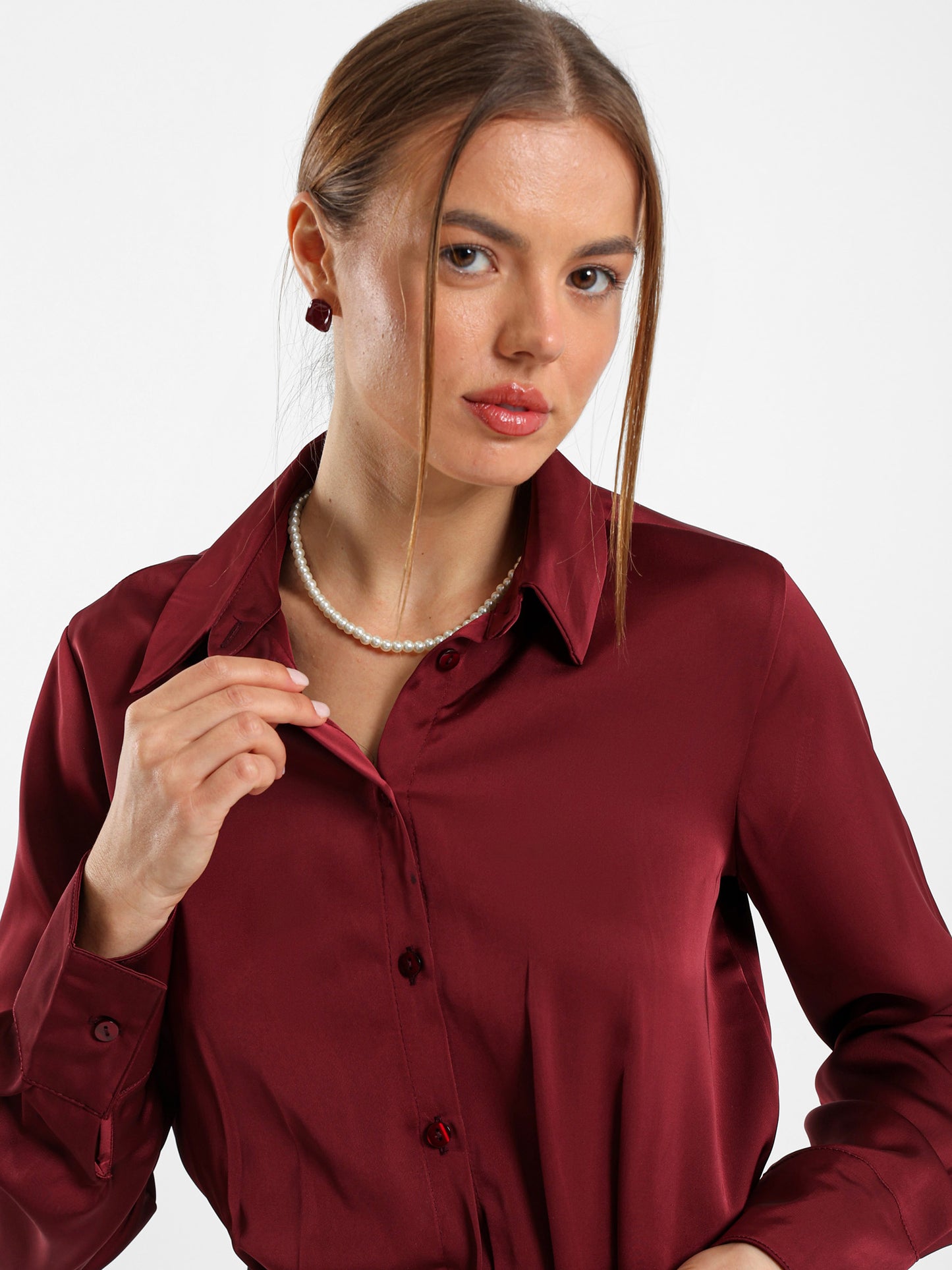 Satin Cropped Shirt