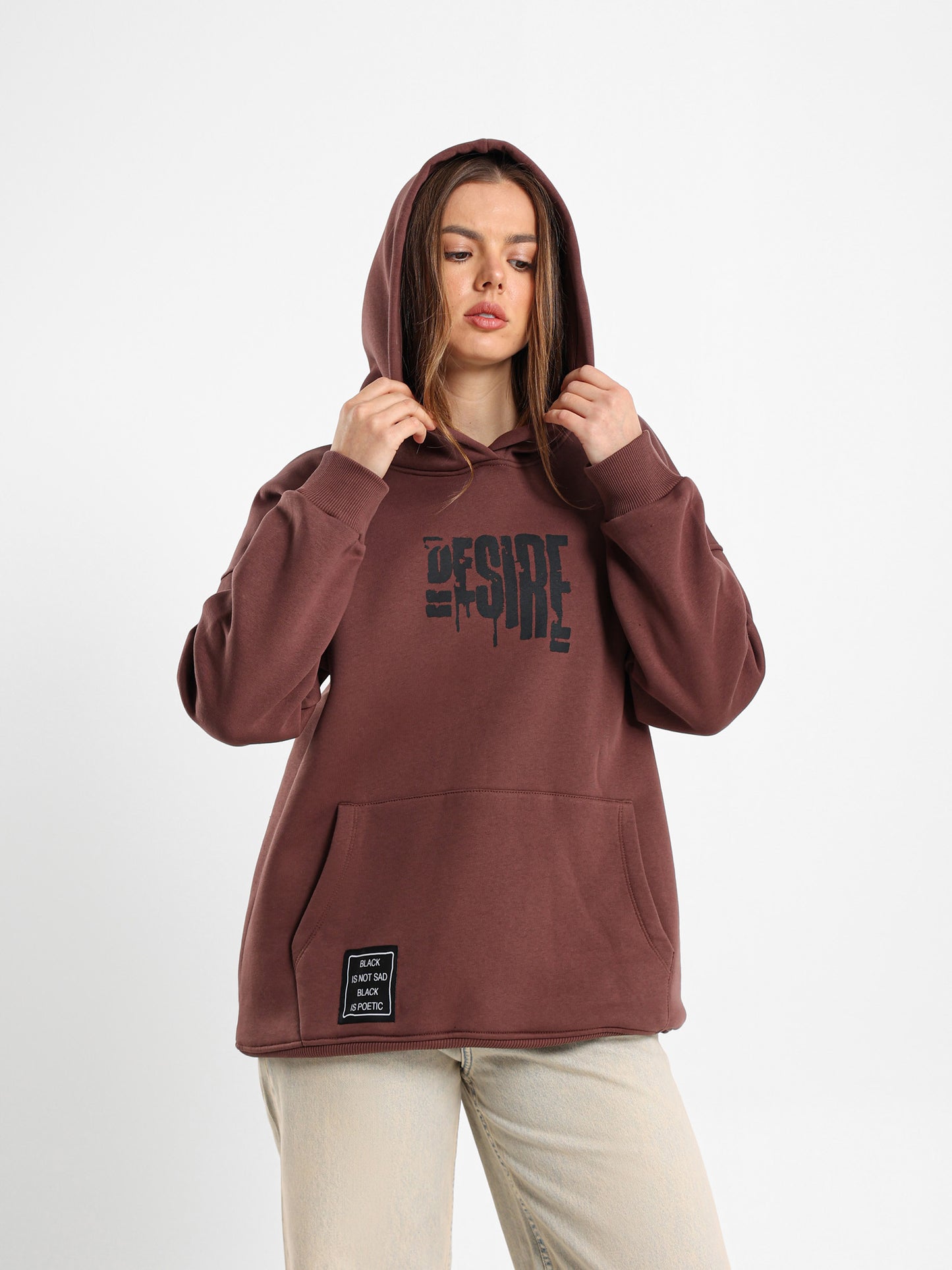Desire Print Oversized Hoodie