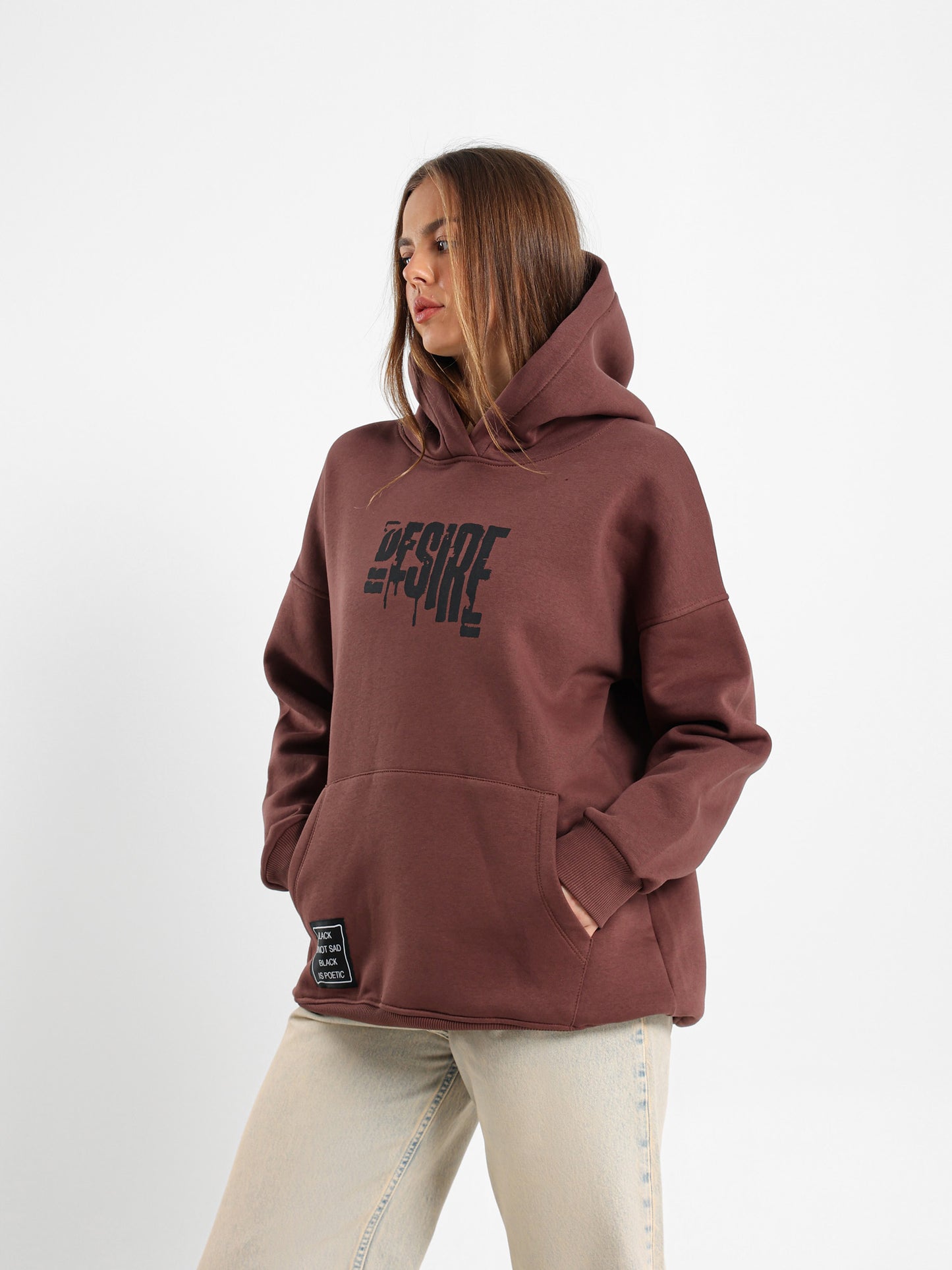 Desire Print Oversized Hoodie