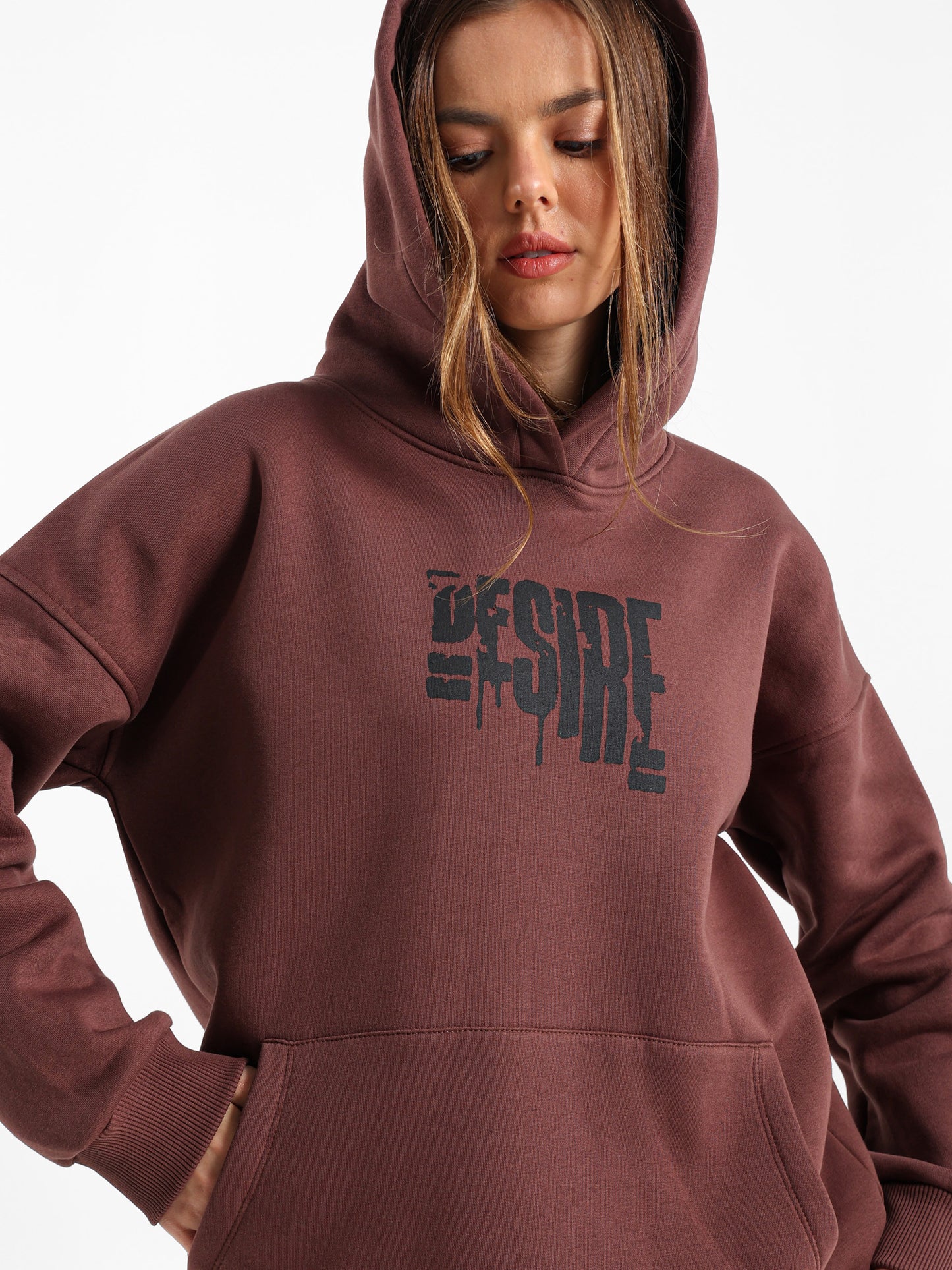 Desire Print Oversized Hoodie