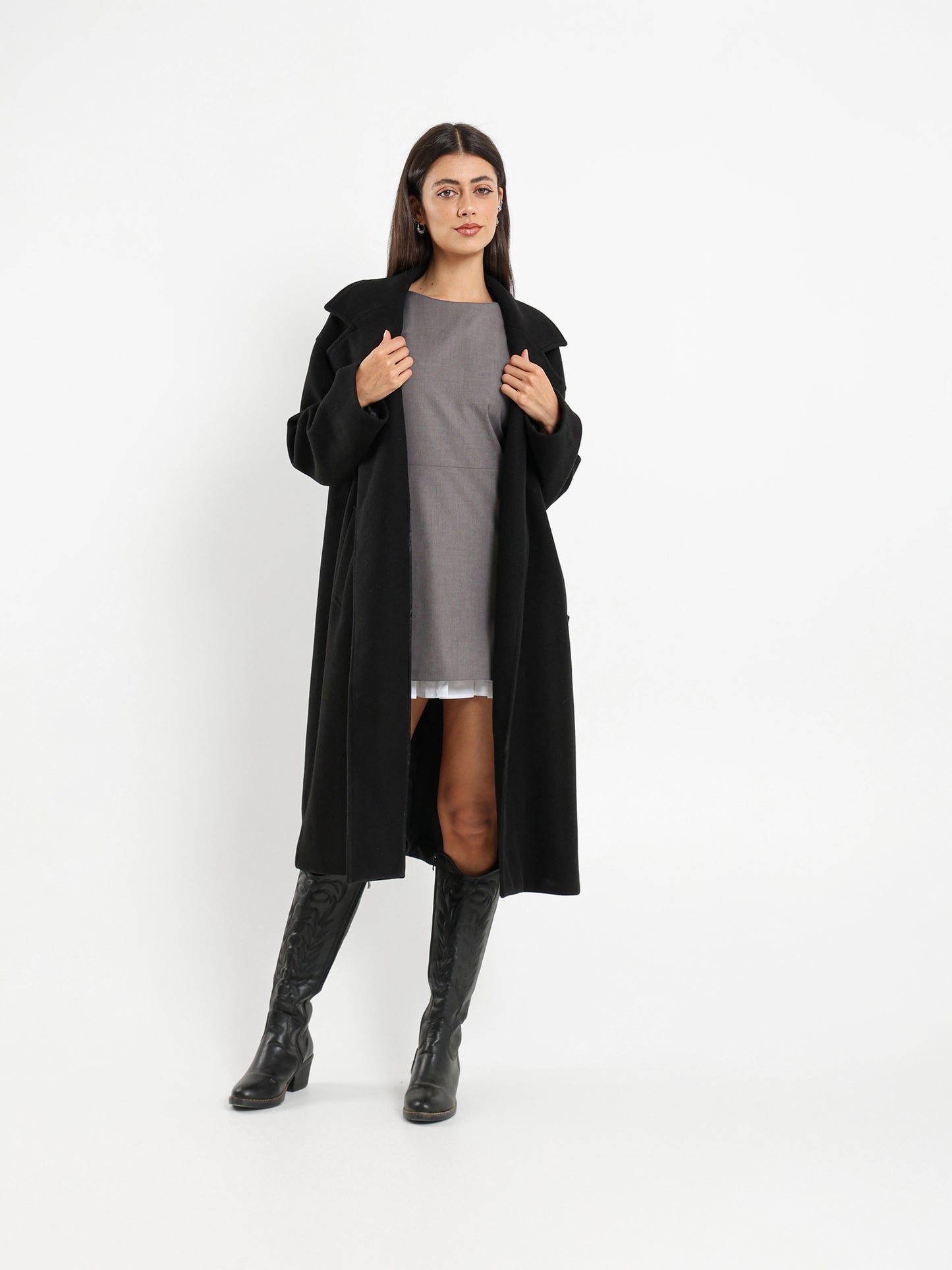 Lapel Collar Long Coat