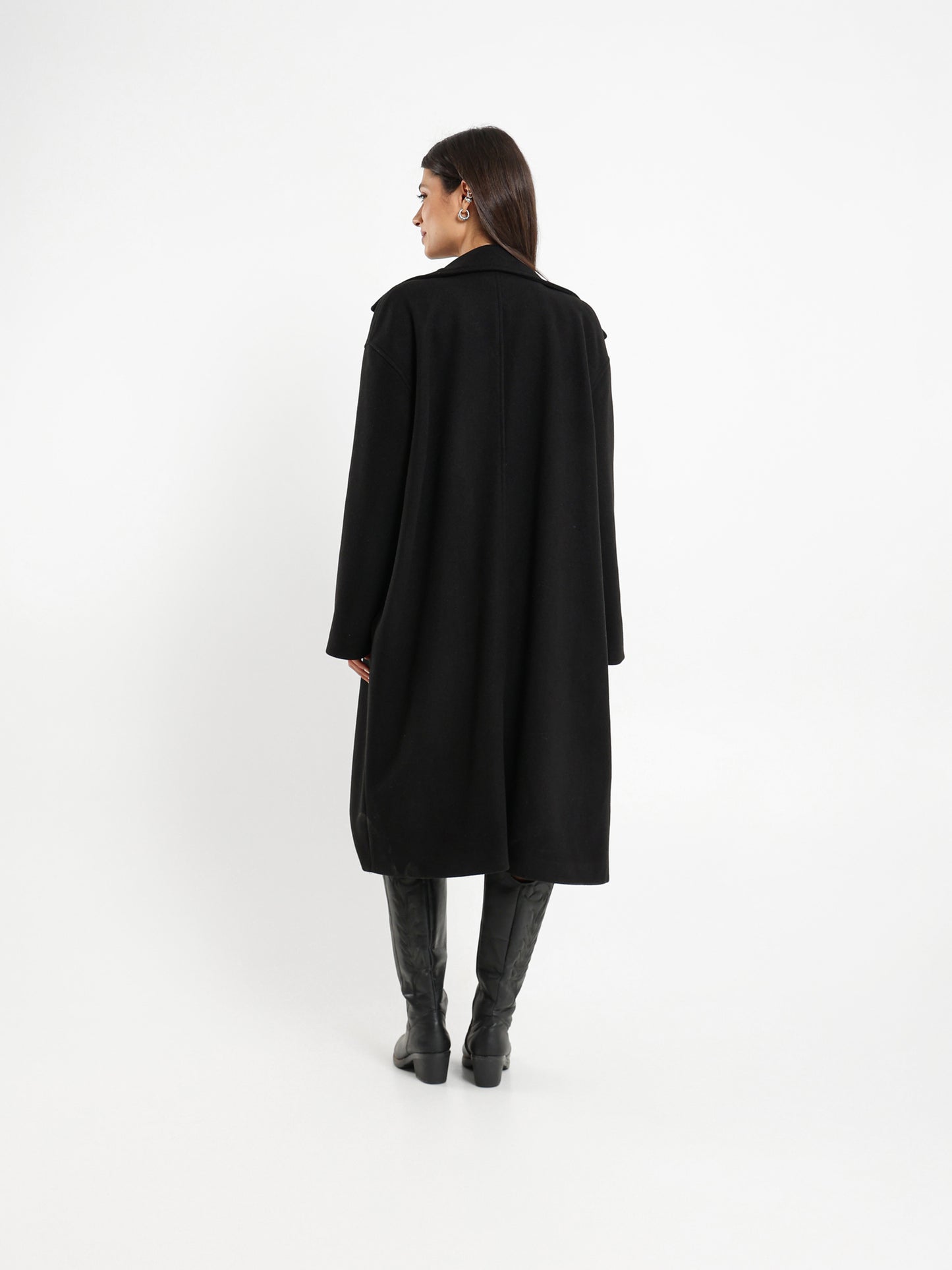 Lapel Collar Long Coat