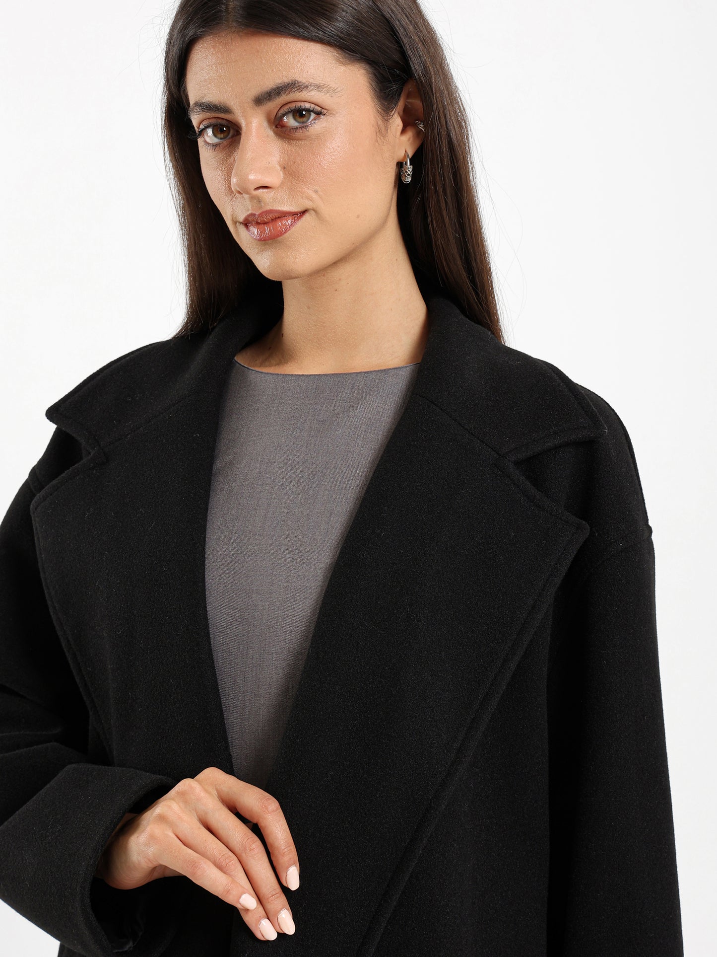 Lapel Collar Long Coat