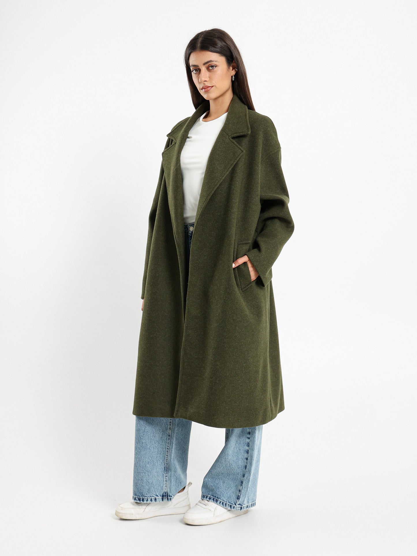 Lapel Collar Long Coat