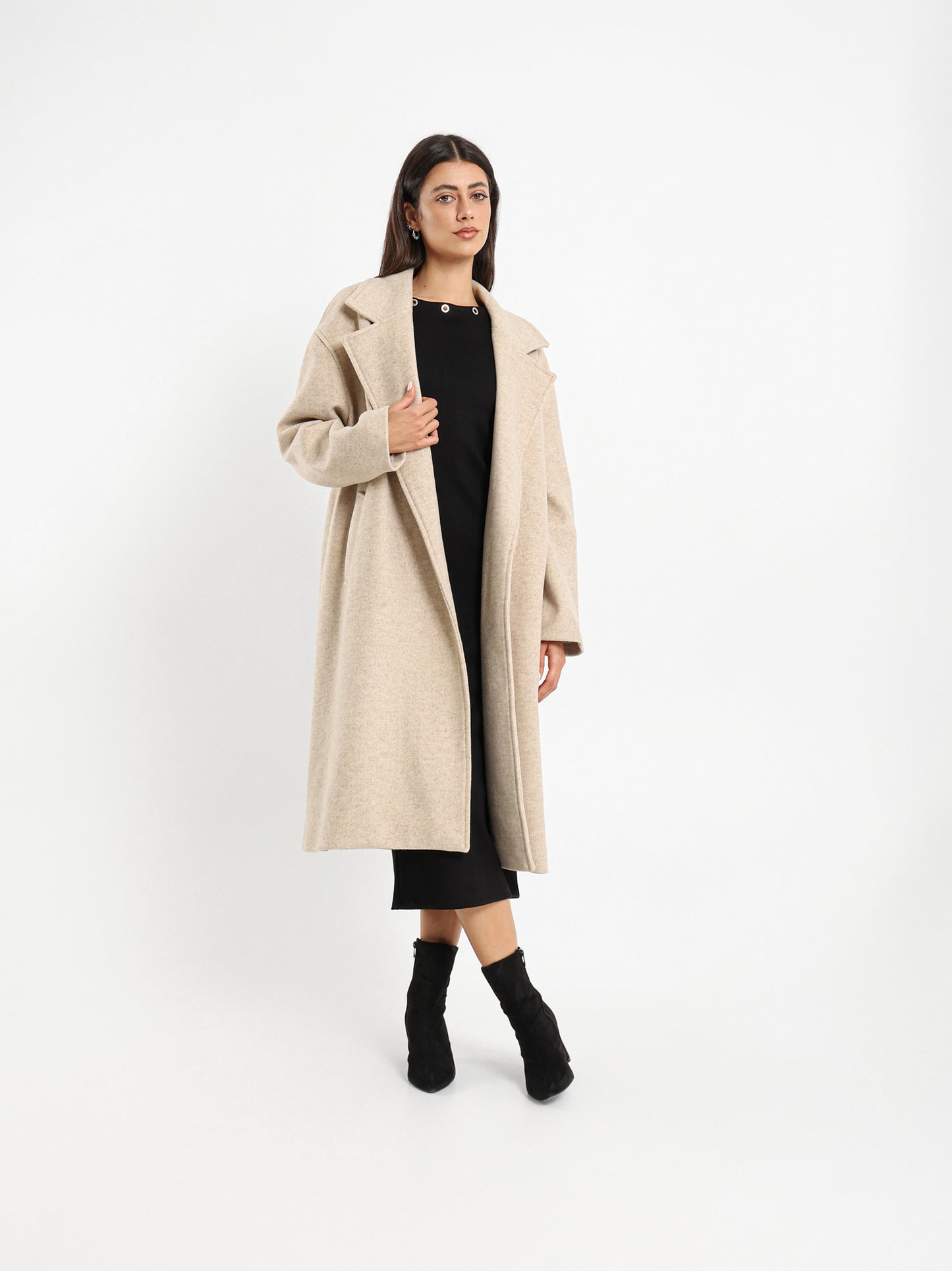 Lapel Collar Long Coat