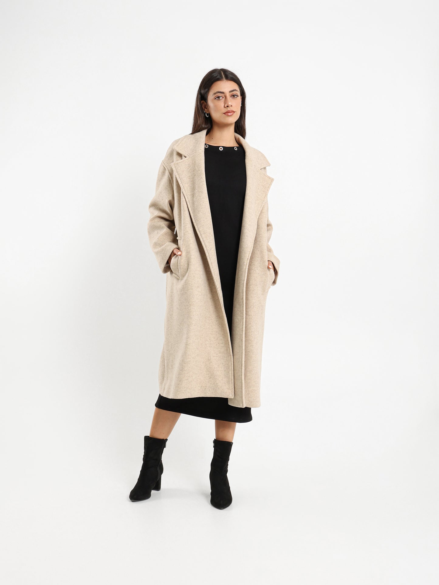 Lapel Collar Long Coat