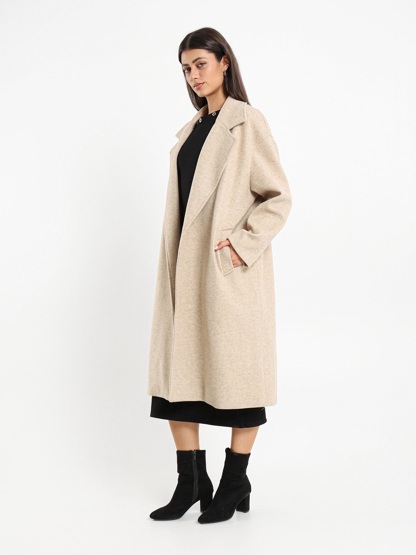 Lapel Collar Long Coat