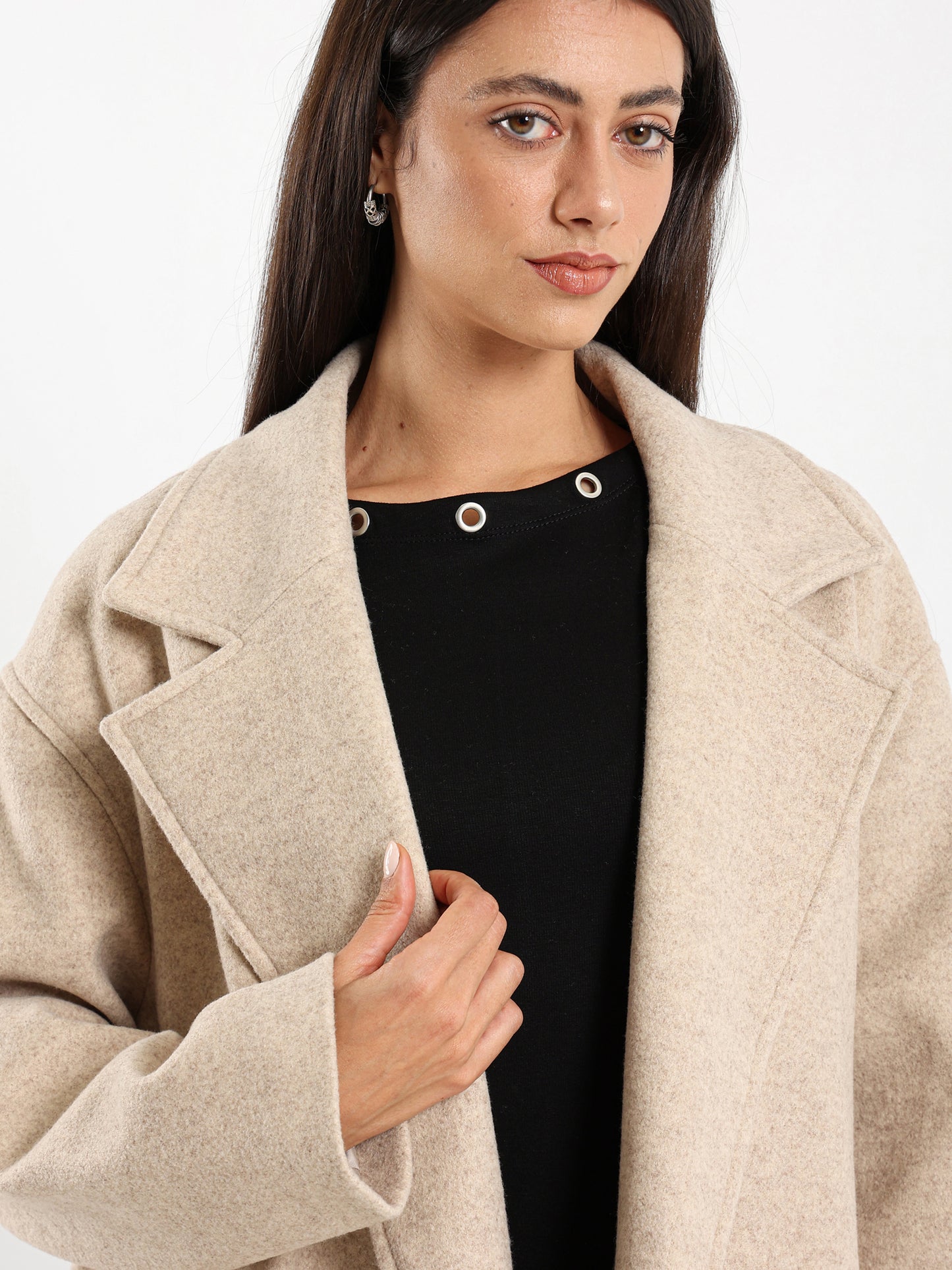 Lapel Collar Long Coat