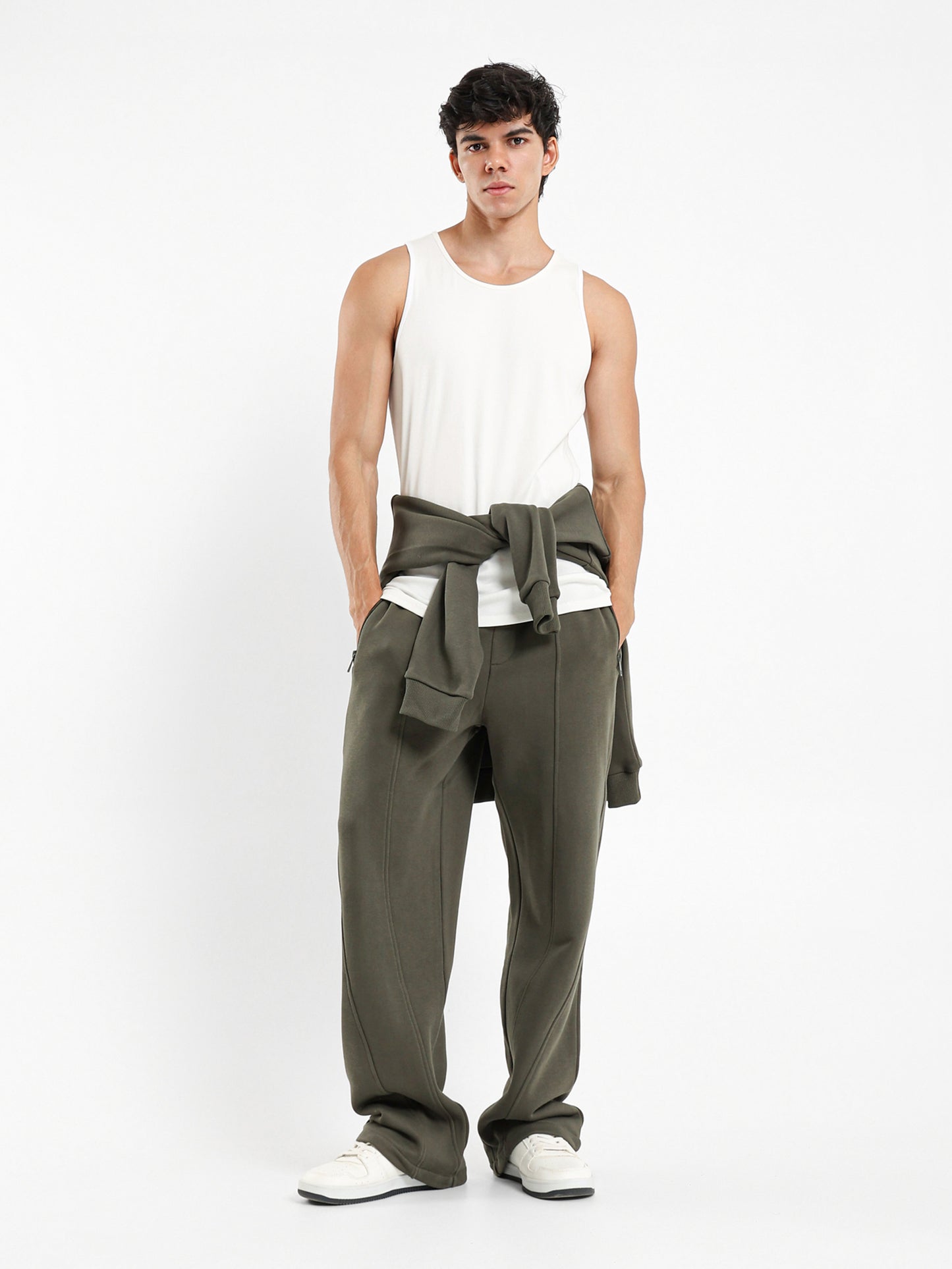 Loose Fit Melton Pants