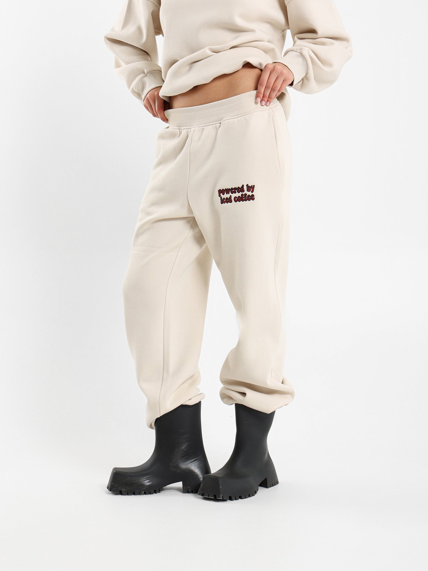 Oversized Embroidered Text Sweatpants