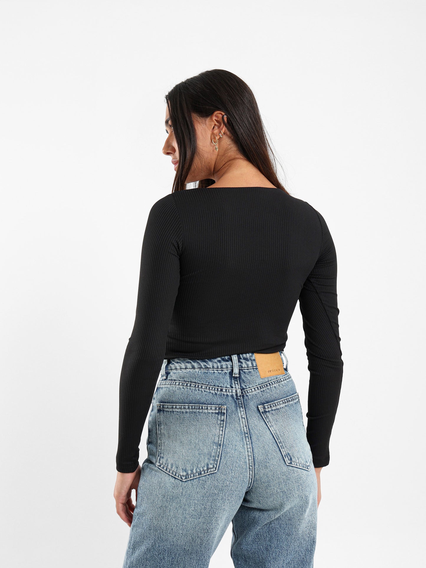 Ribbed Square Neck Top
