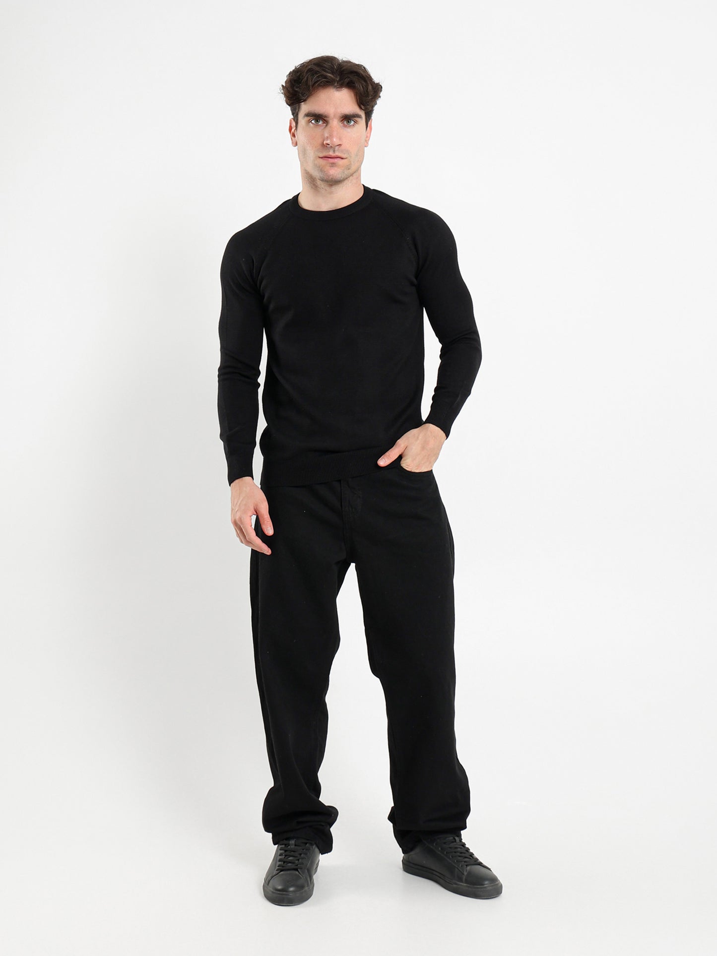Relaxed Mock Neck Raglan Pullover