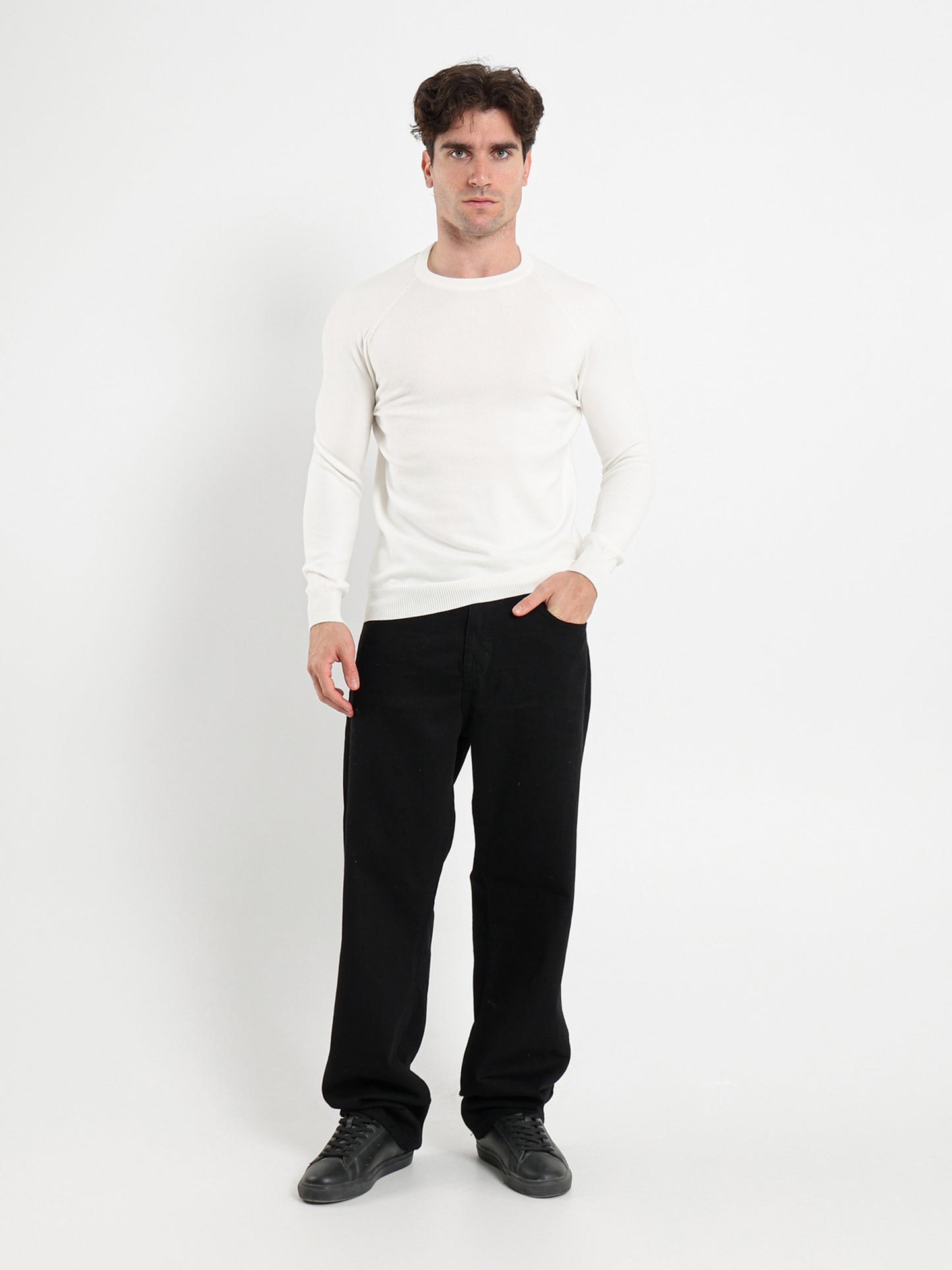 Relaxed Mock Neck Raglan Pullover