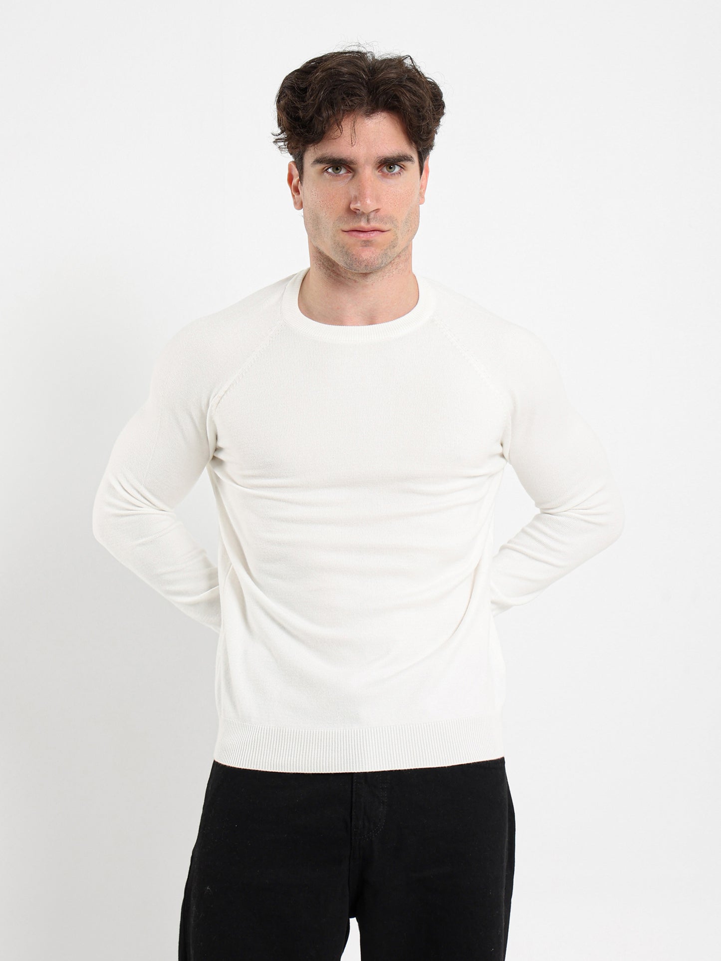 Relaxed Mock Neck Raglan Pullover