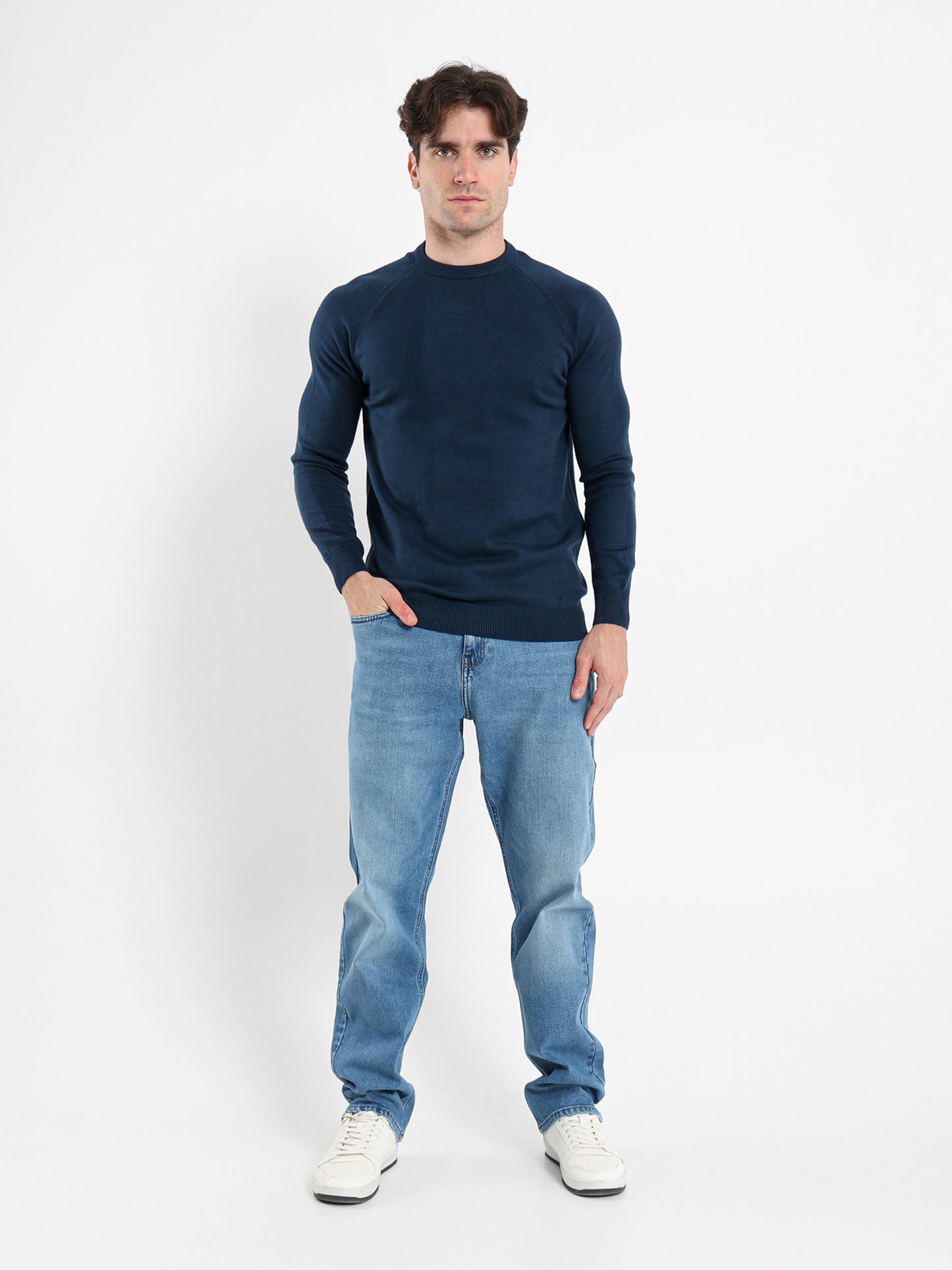 Relaxed Mock Neck Raglan Pullover