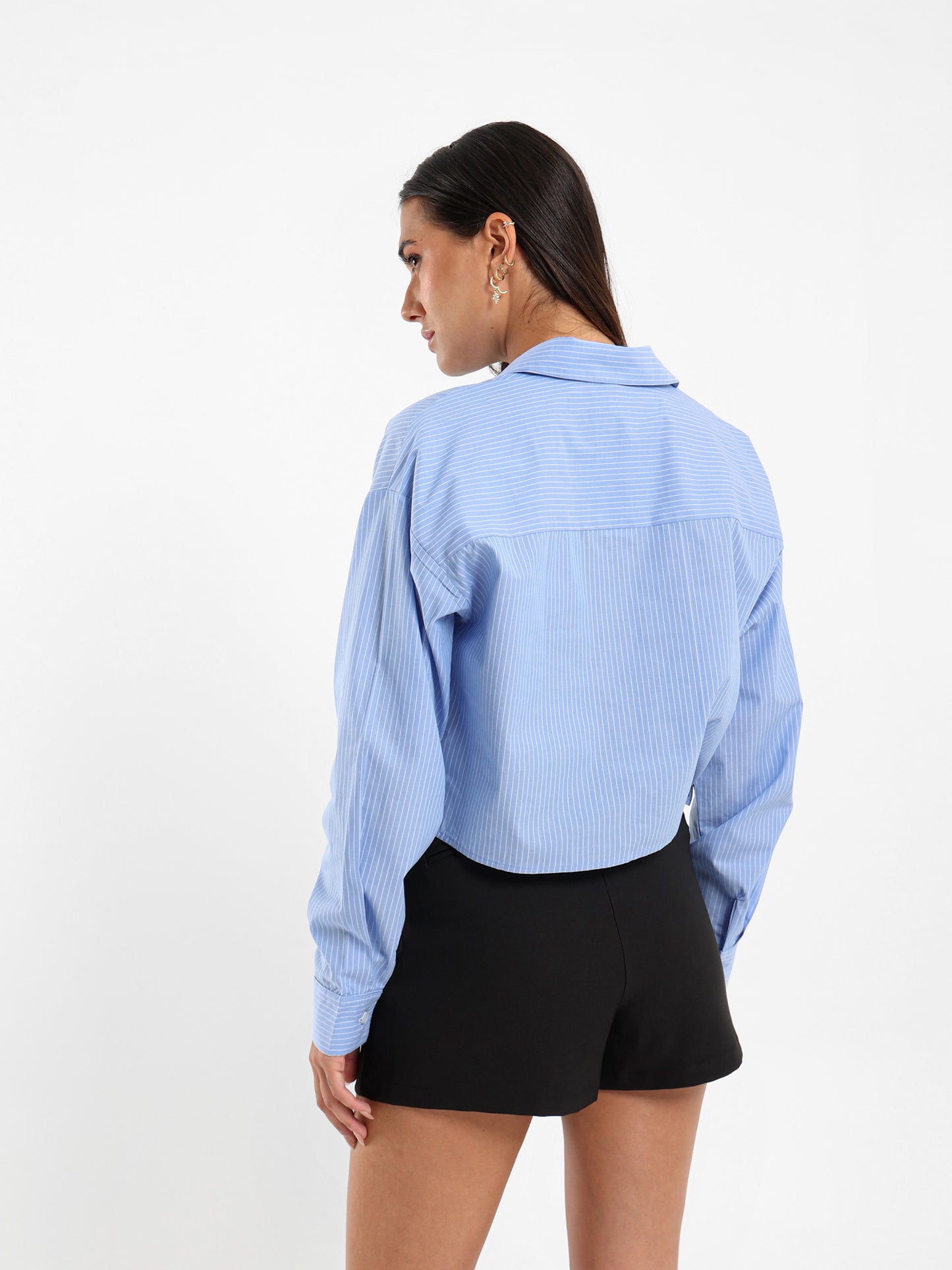 Boxy Striped Poplin Shirt