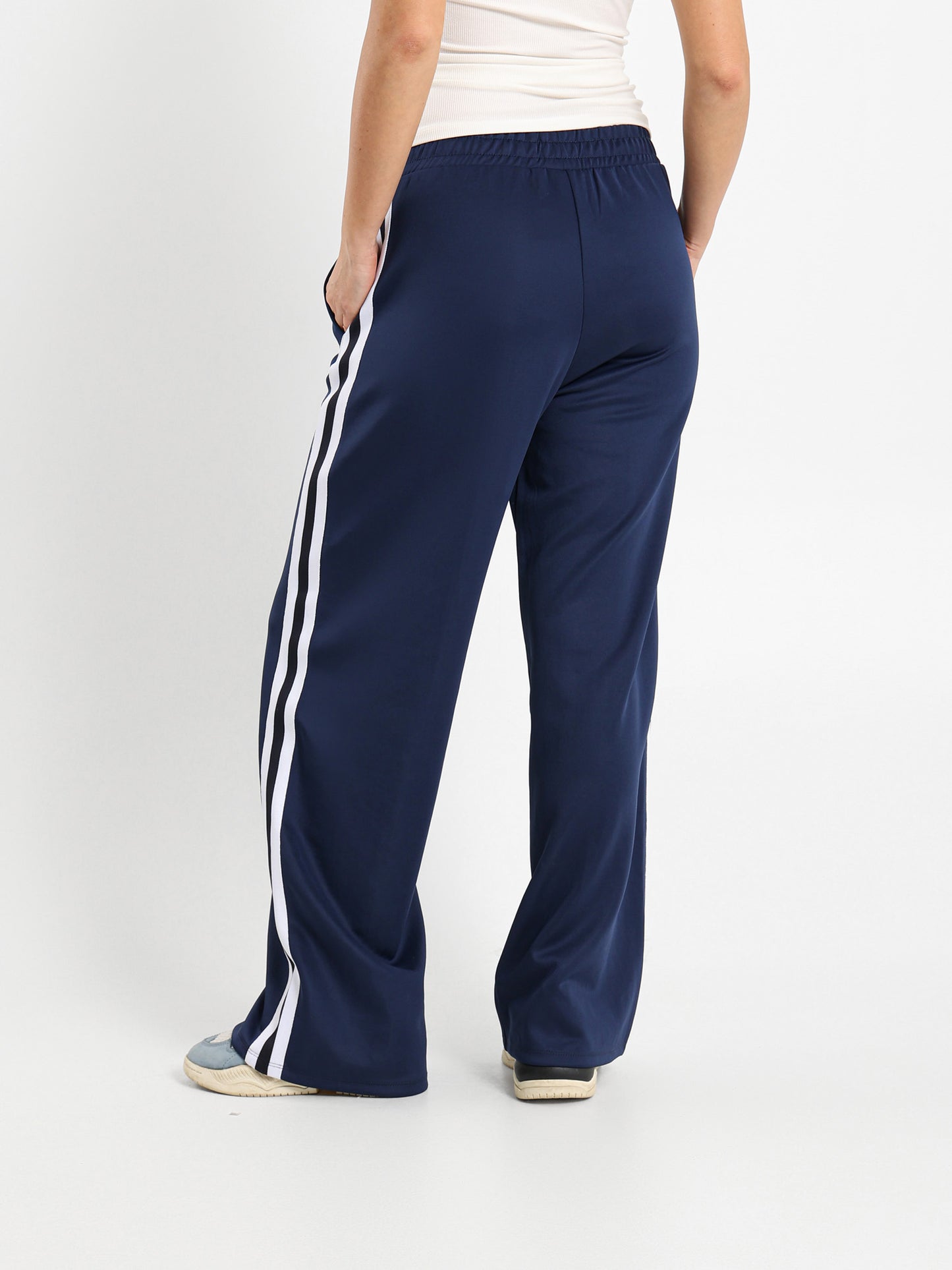 Contrast Panel Sweatpants With Front Crease