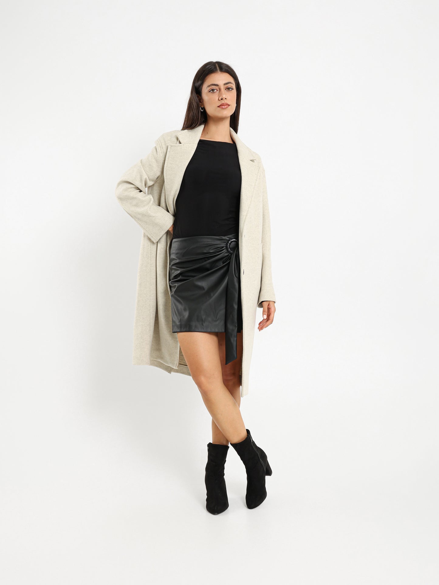 Lapel Collar Long Coat