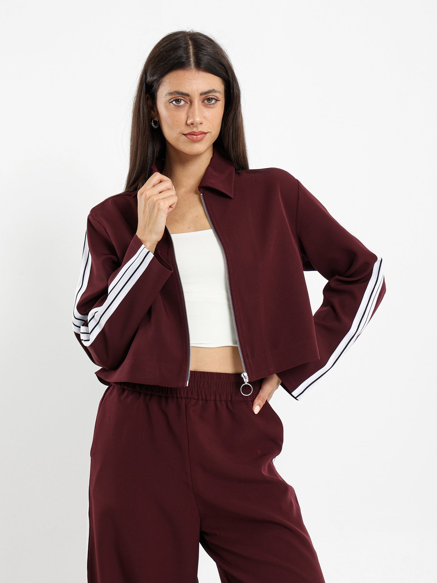 Side Stripe Zip-Up Jacket