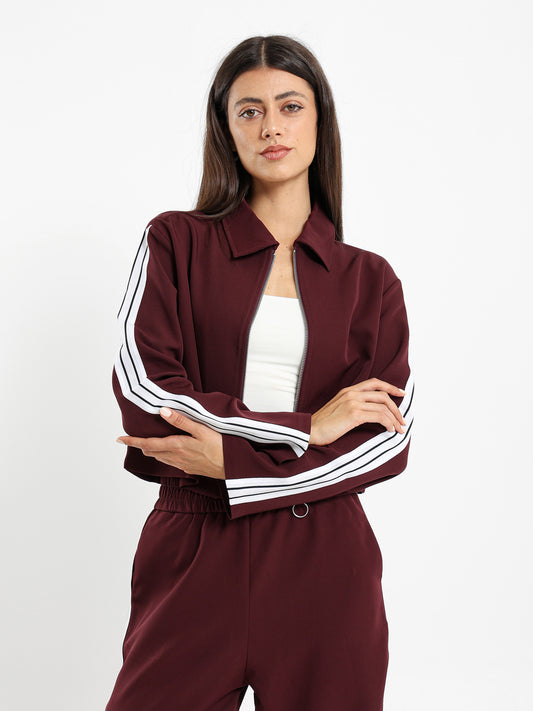 Side Stripe Zip-Up Jacket