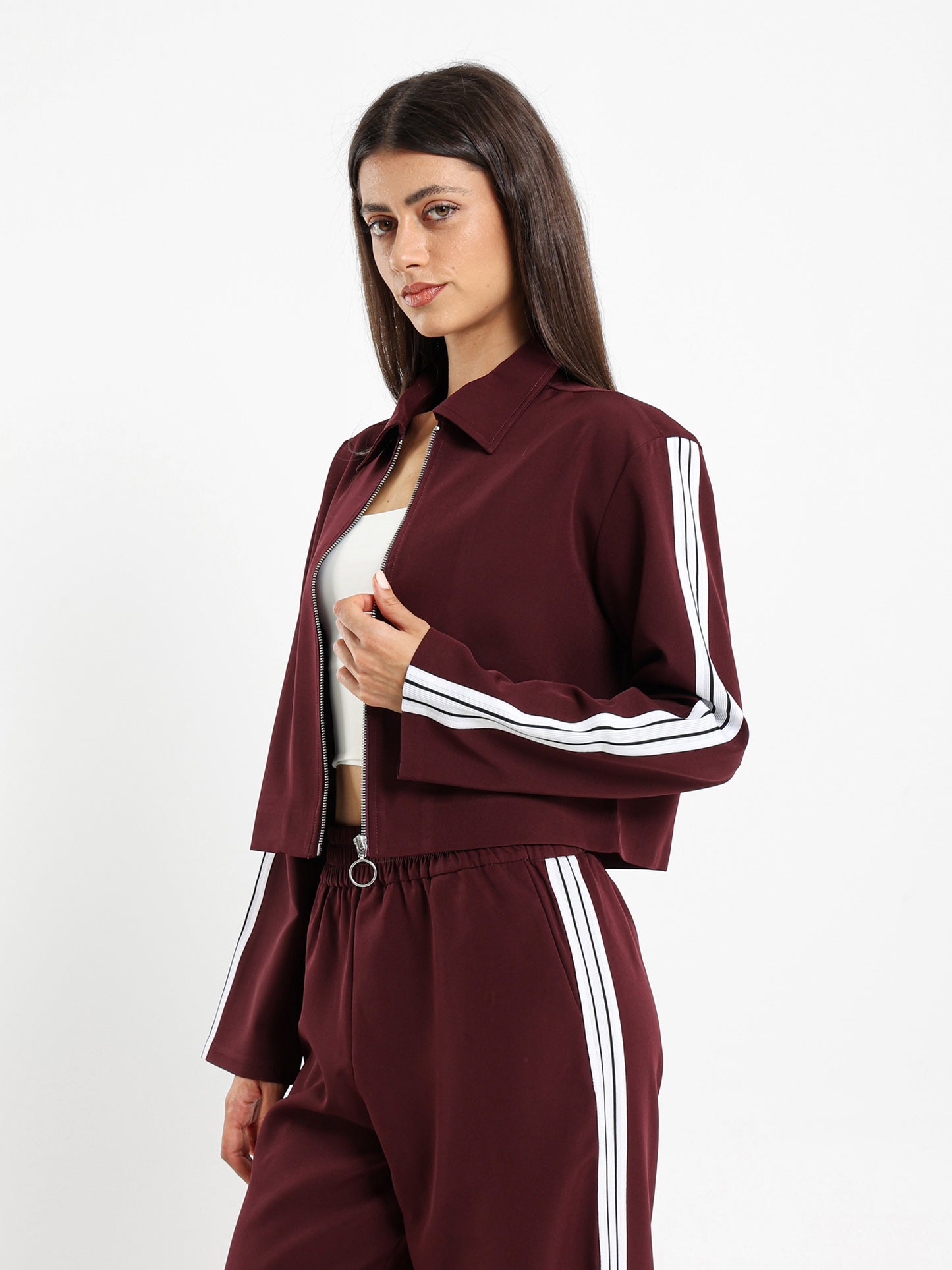 Side Stripe Zip-Up Jacket
