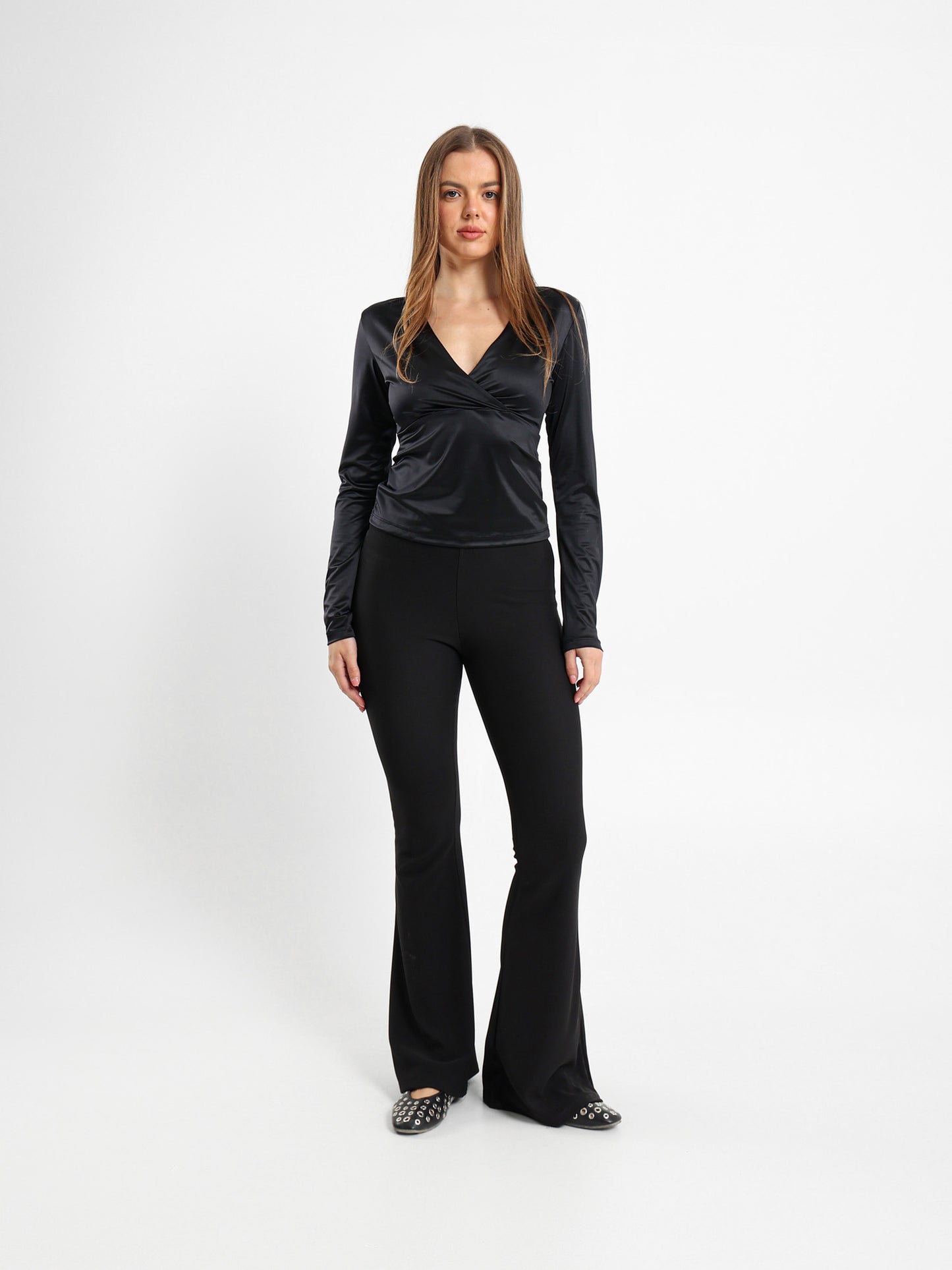 V-Neck Long Sleeve Top