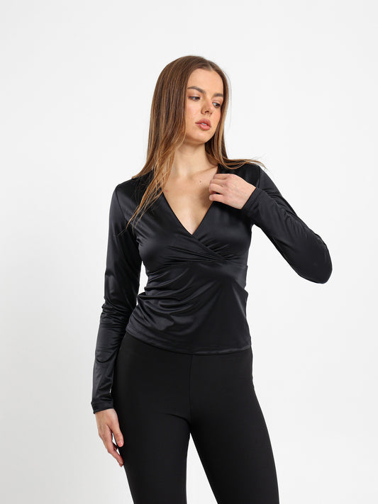 V-Neck Long Sleeve Top