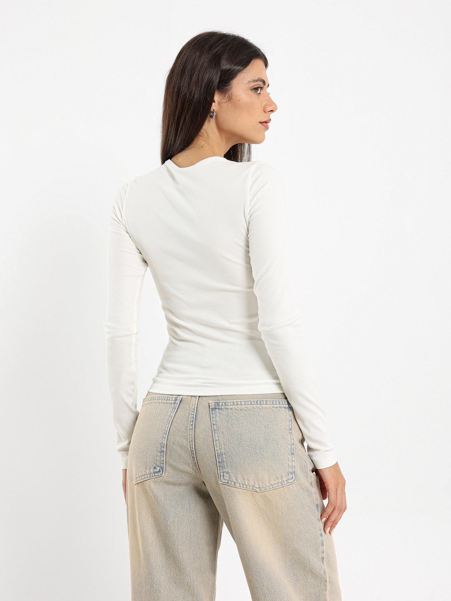 Quarter Placket Long Sleeve T-Shirt