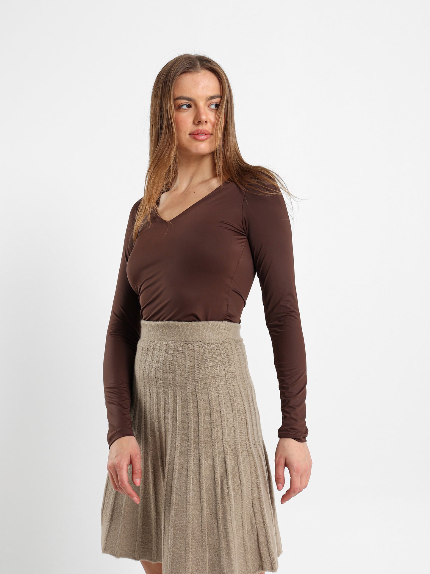 V-Neck Long Sleeve Top