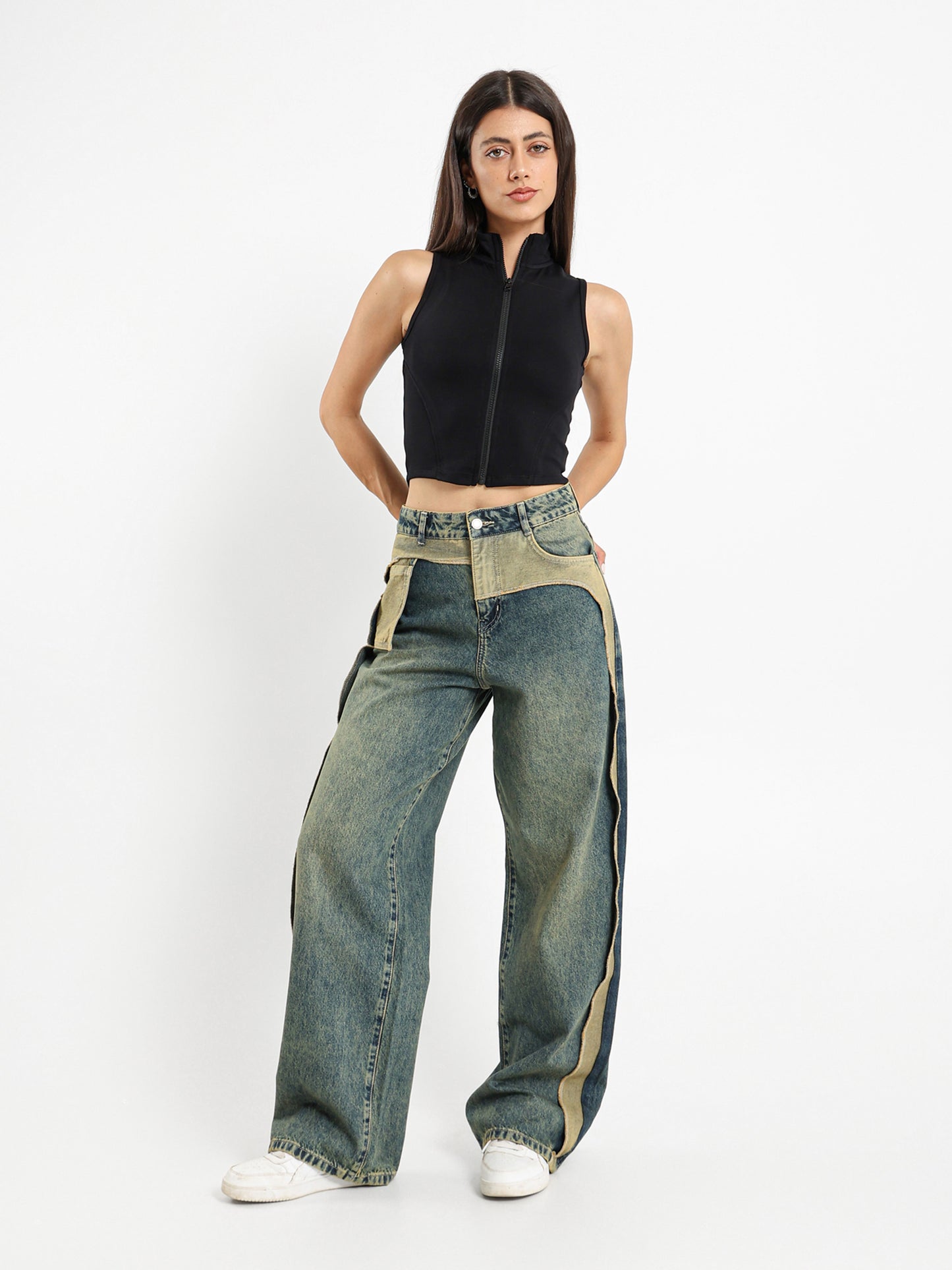 Sleeveless Sporty Zip Up Top
