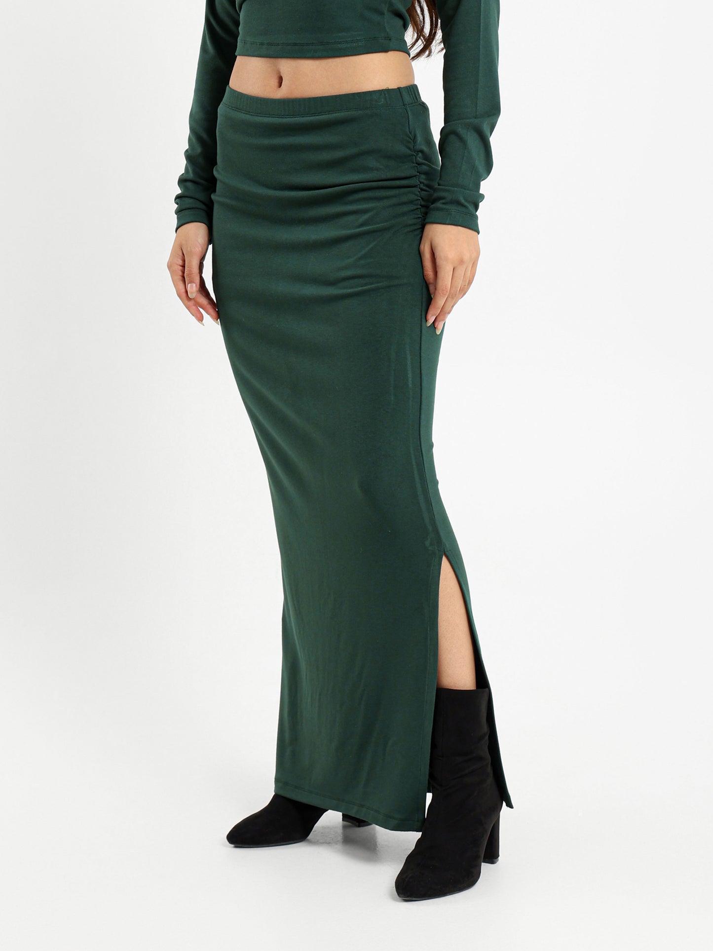 Ruched Maxi Skirt