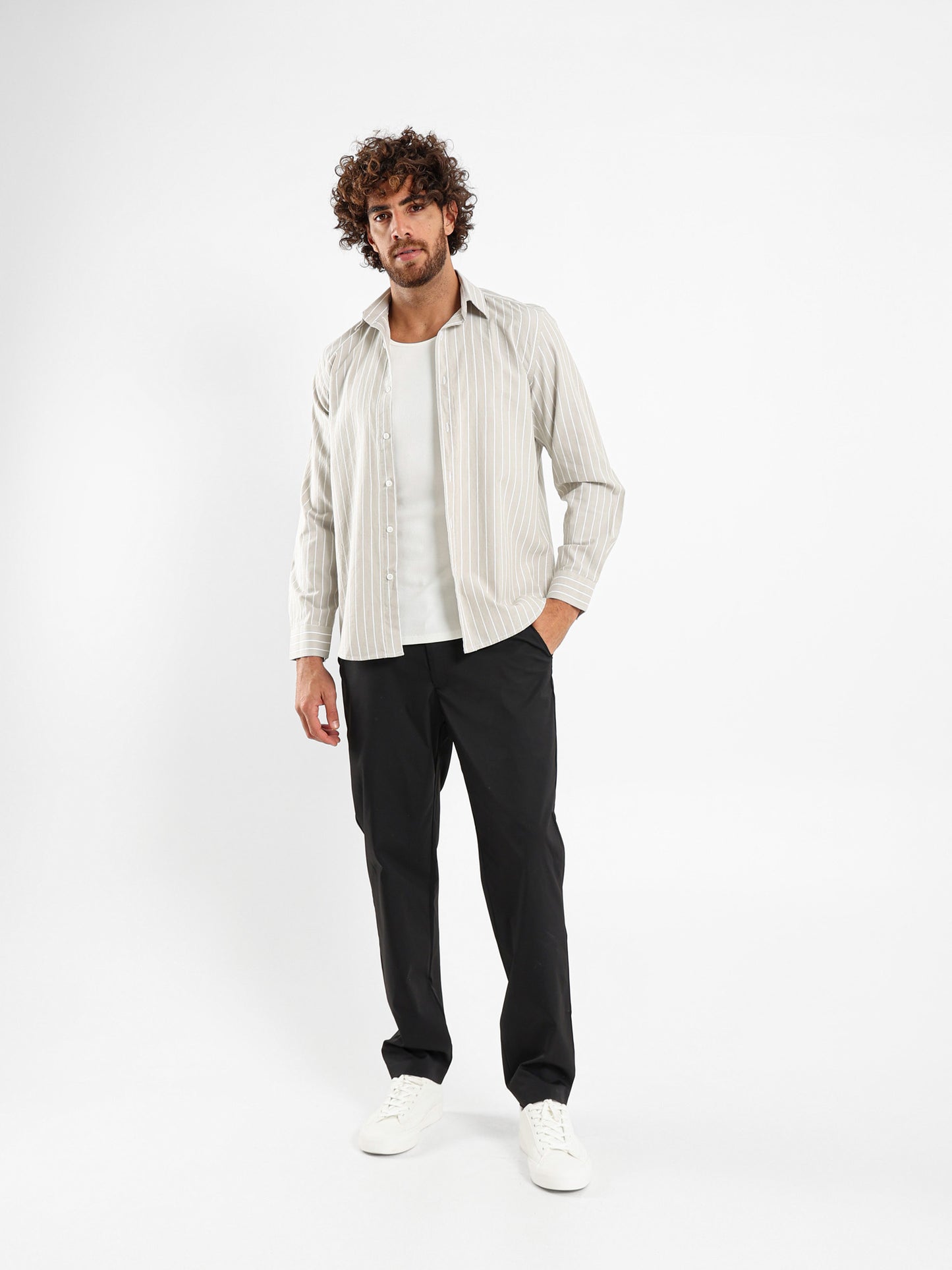Thin Striped Basic Shirt