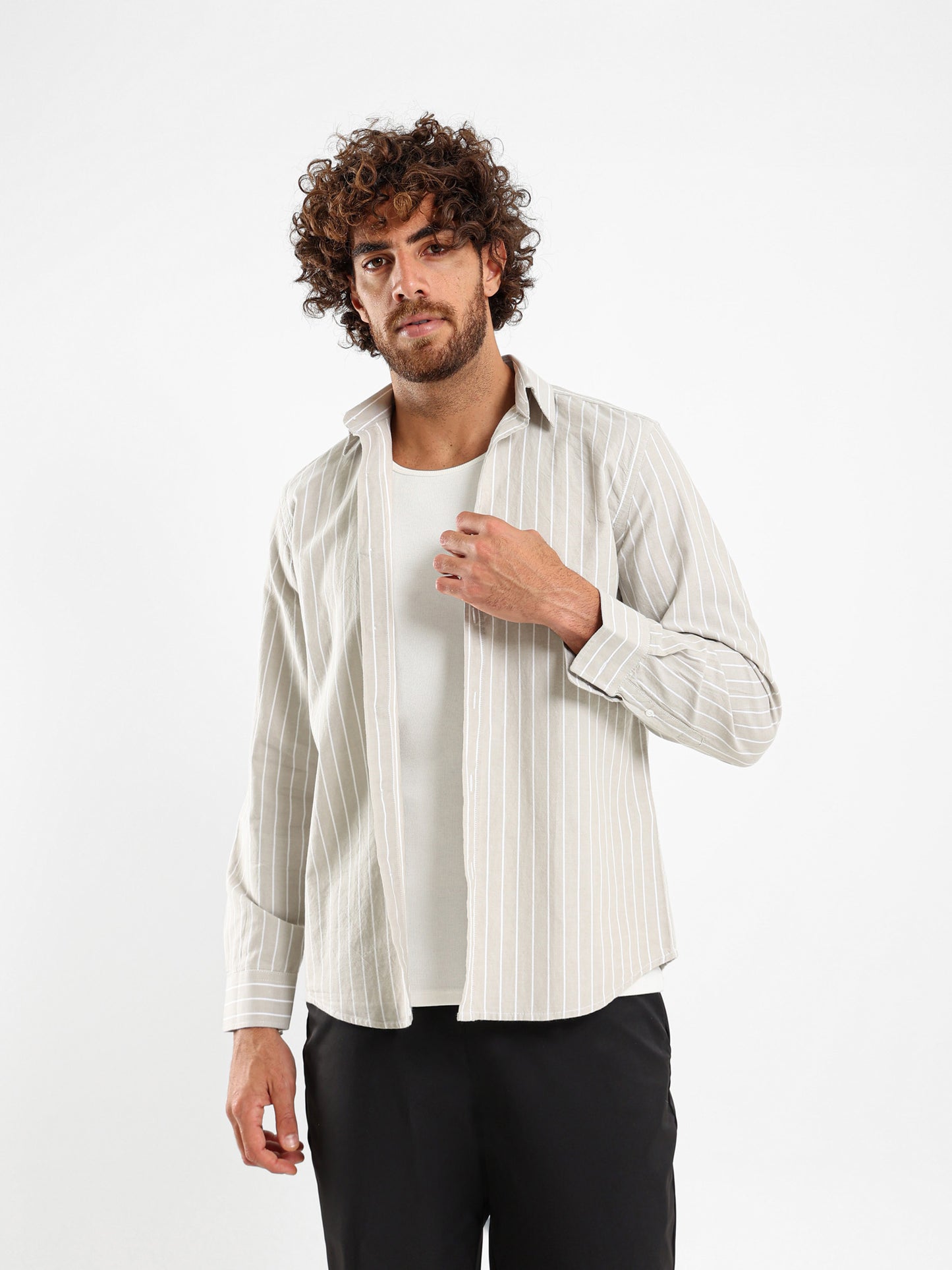 Thin Striped Basic Shirt