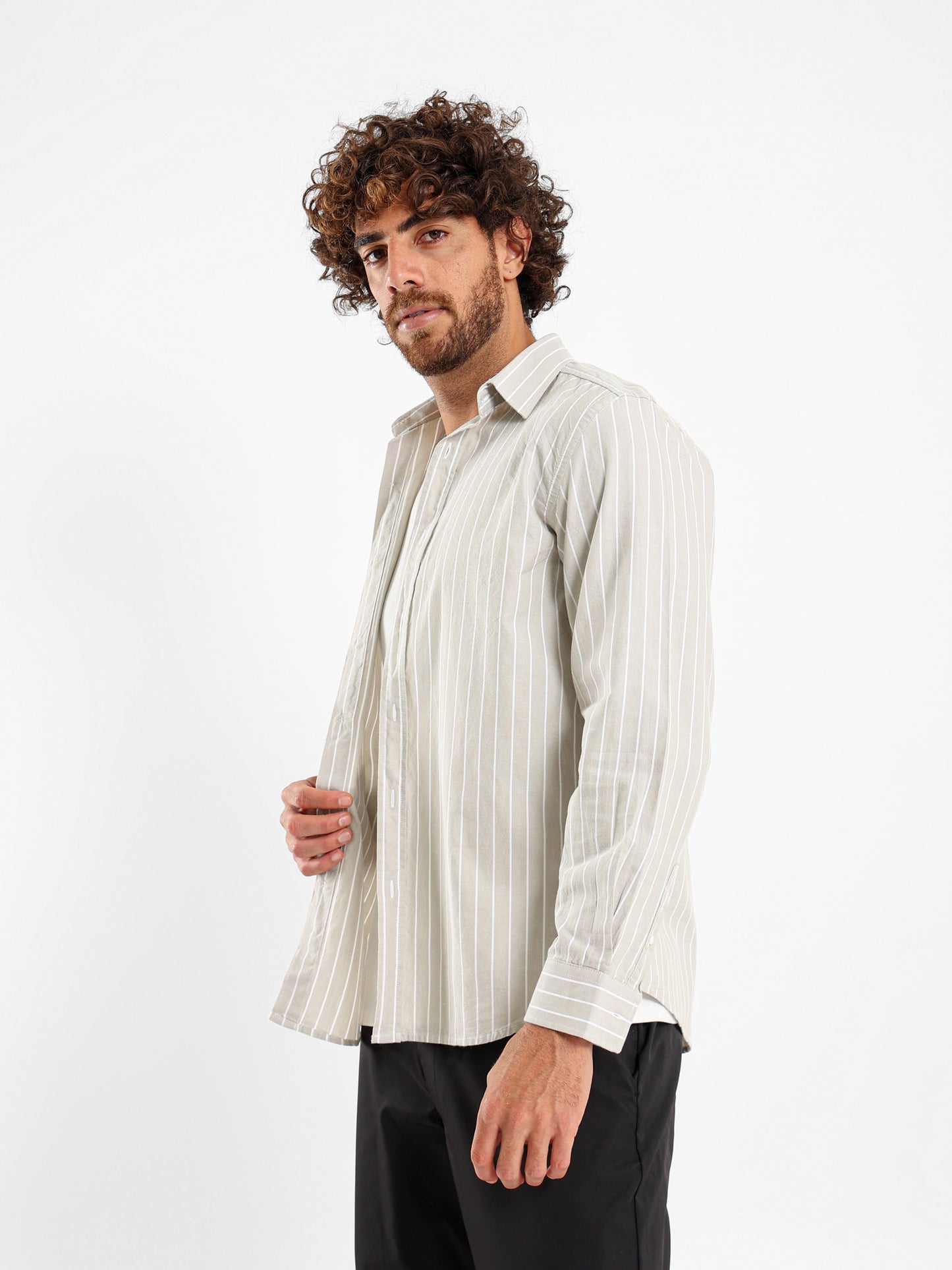 Thin Striped Basic Shirt