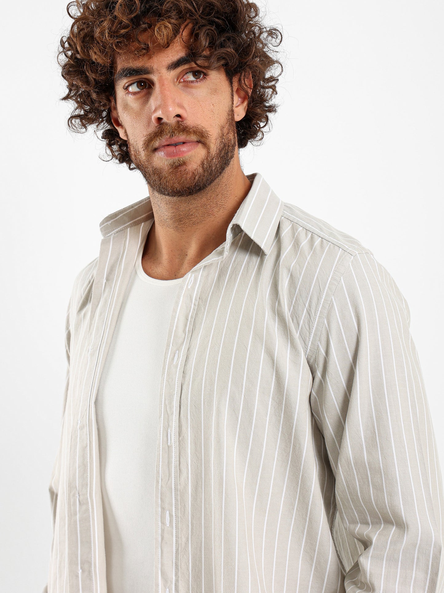 Thin Striped Basic Shirt