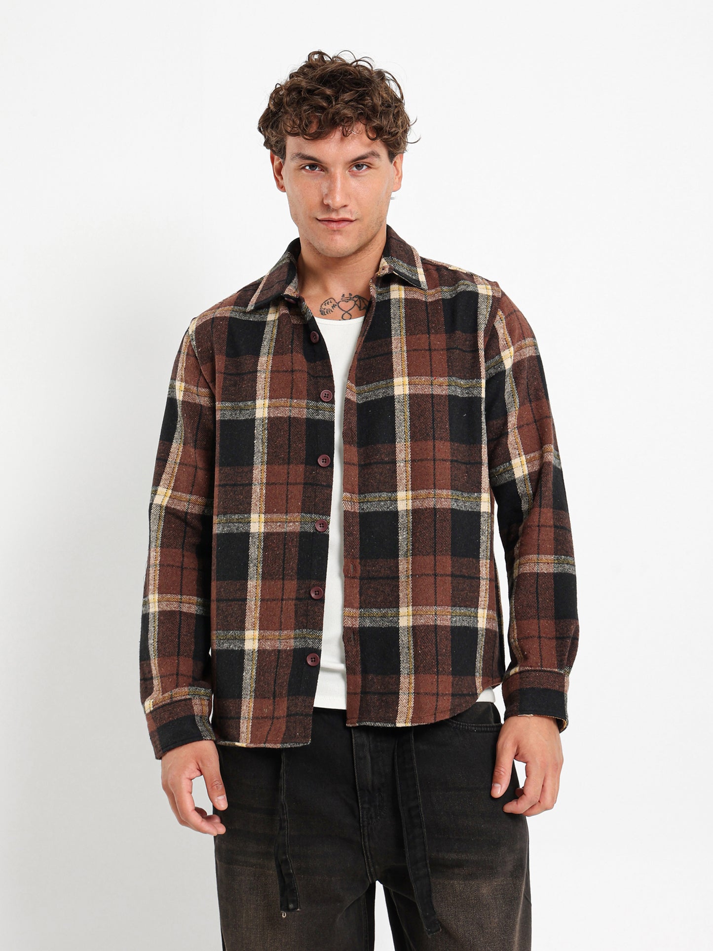 Checkered Button Overshirt