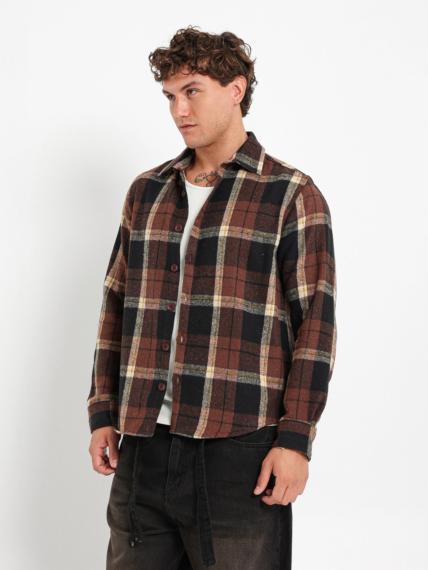 Checkered Button Overshirt