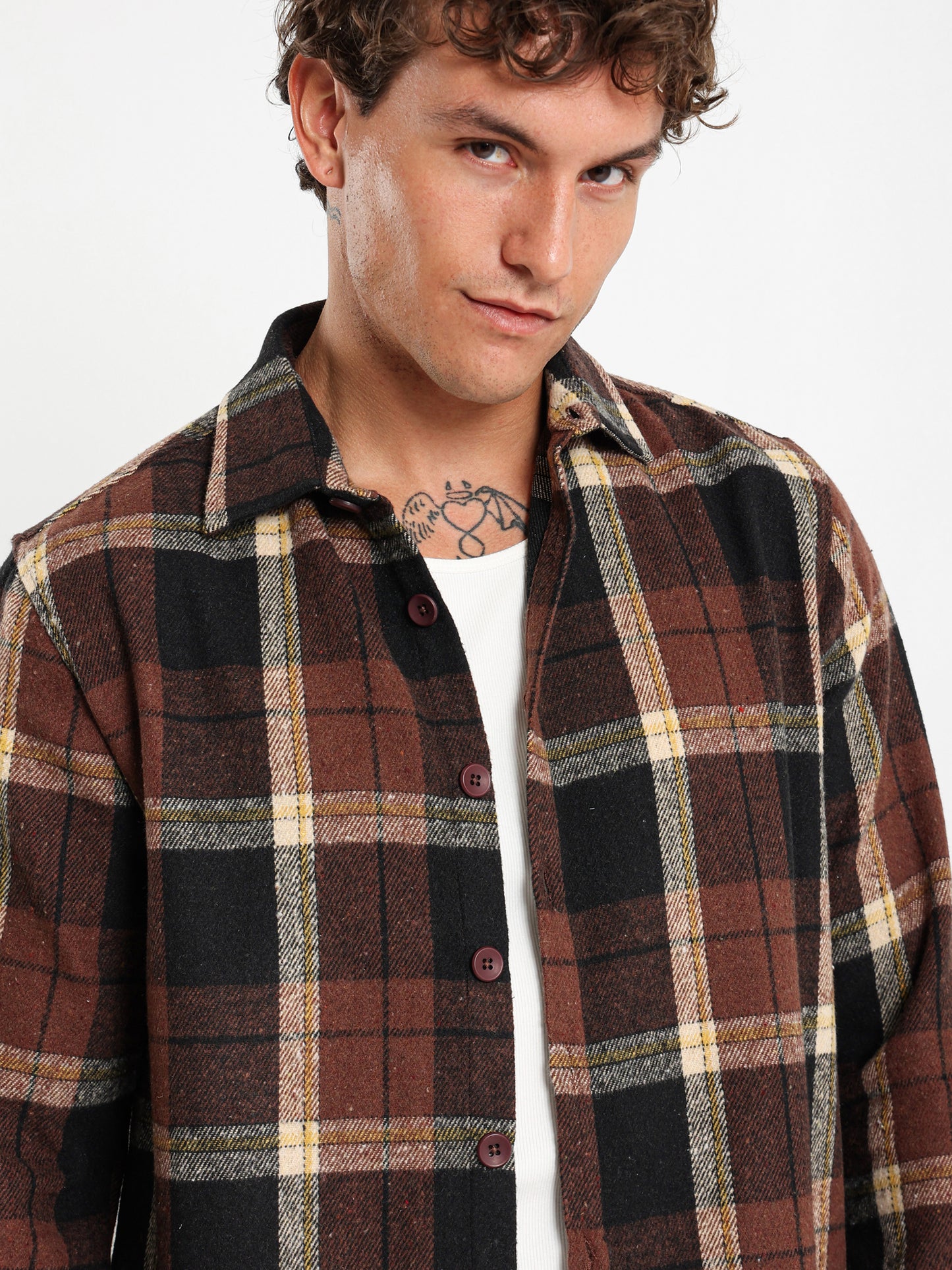 Checkered Button Overshirt