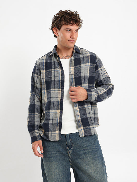 Checkered Button Overshirt
