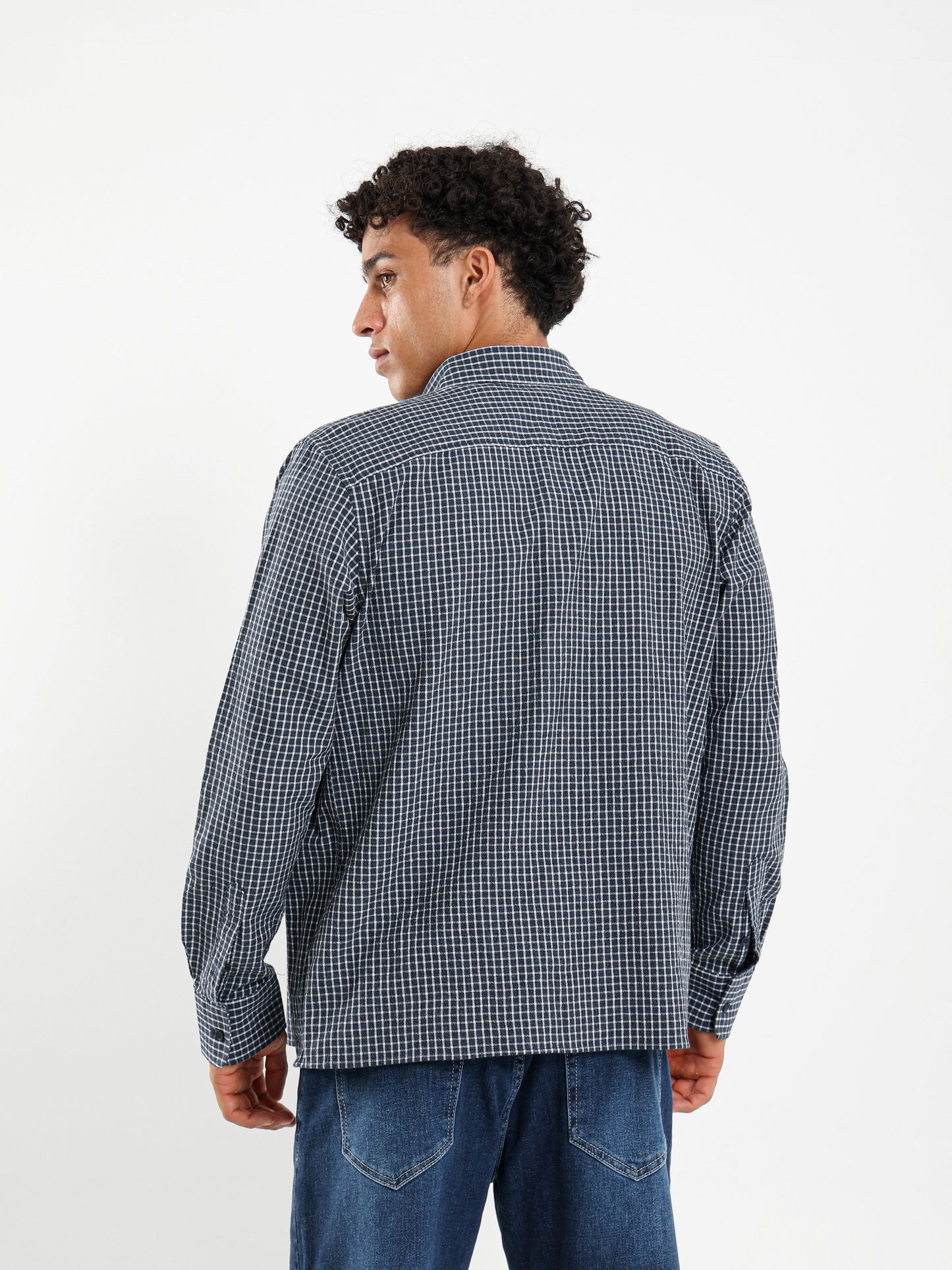 Small Grid Relaxed Fit Shirt