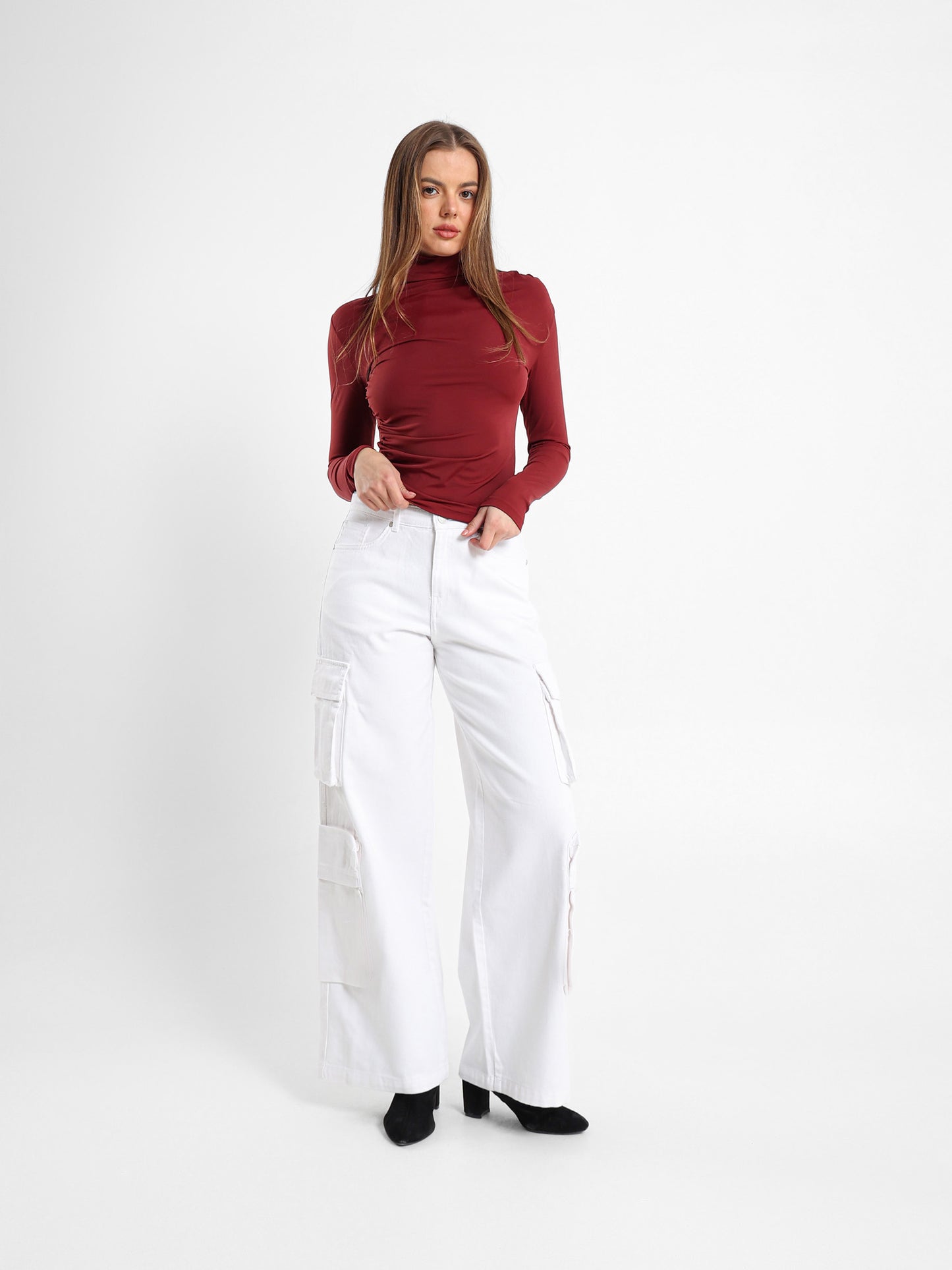 Side Ruched Long Sleeve Top