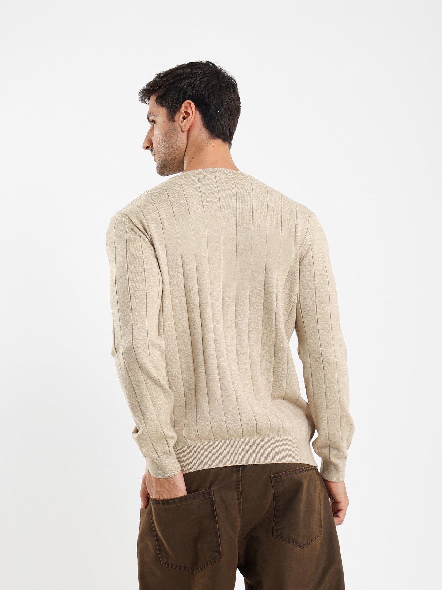 Relaxed Long Sleeve Tricot Grandad Collar T-Shirt