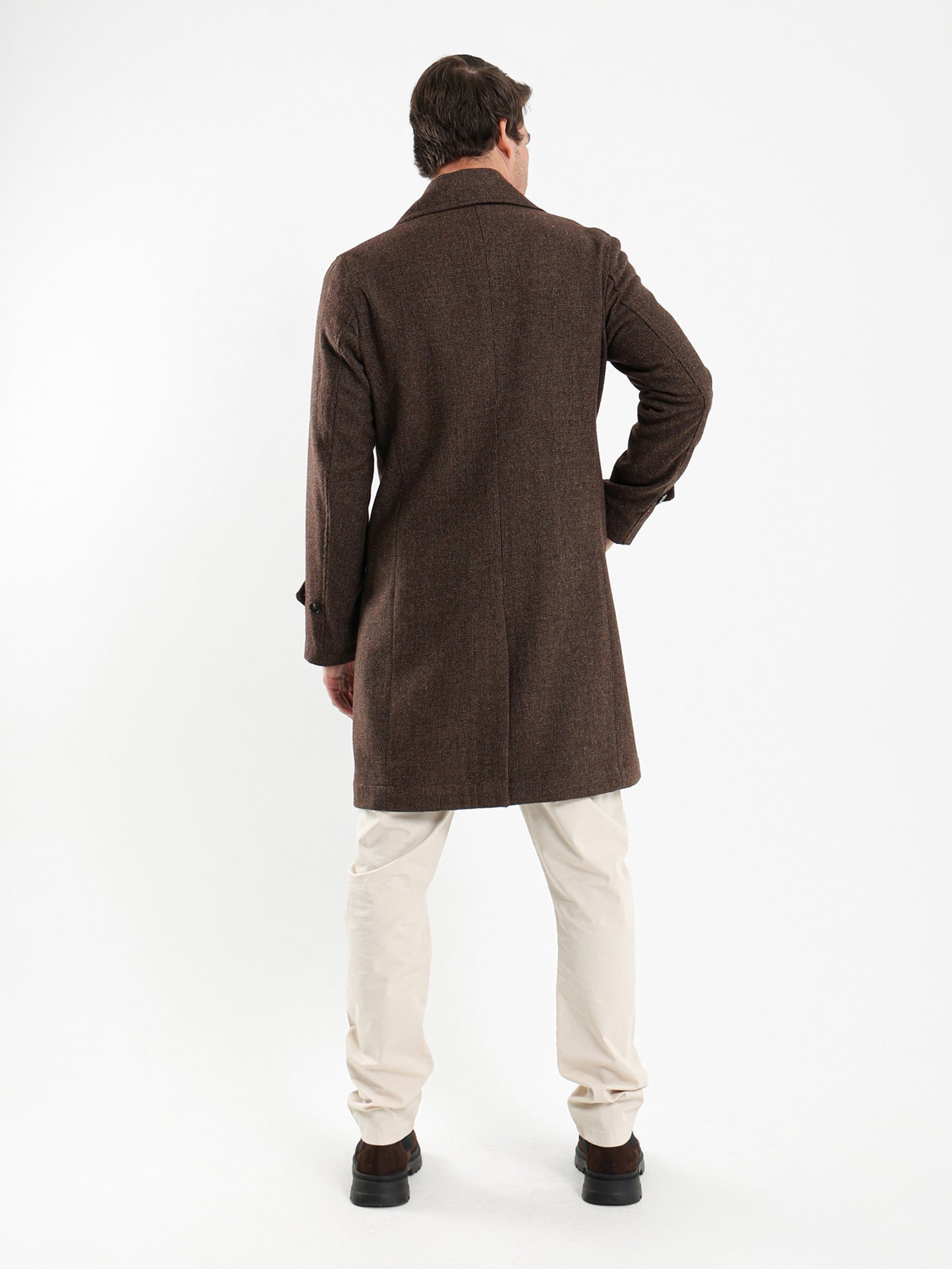 Checkered Double Breasted Coat