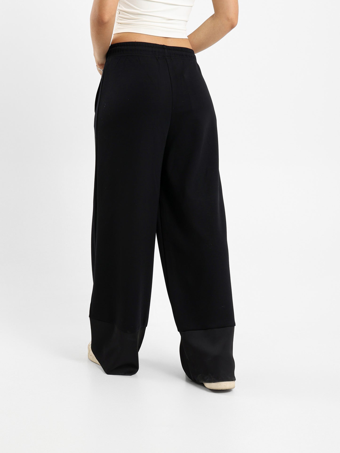 Balloon Leg Sweatpants with Satin Insert