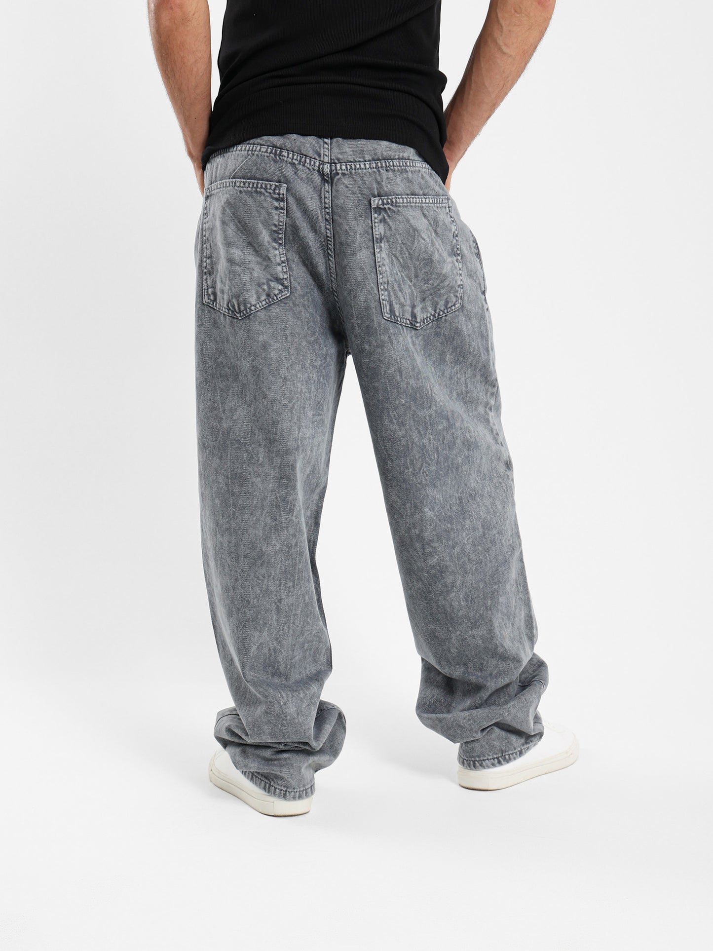 Baggy High Stone-Washed Jeans
